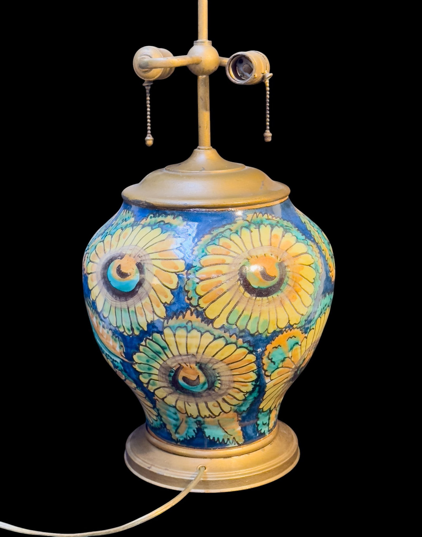 Hand Painted Earthenware Table Lamp - 5