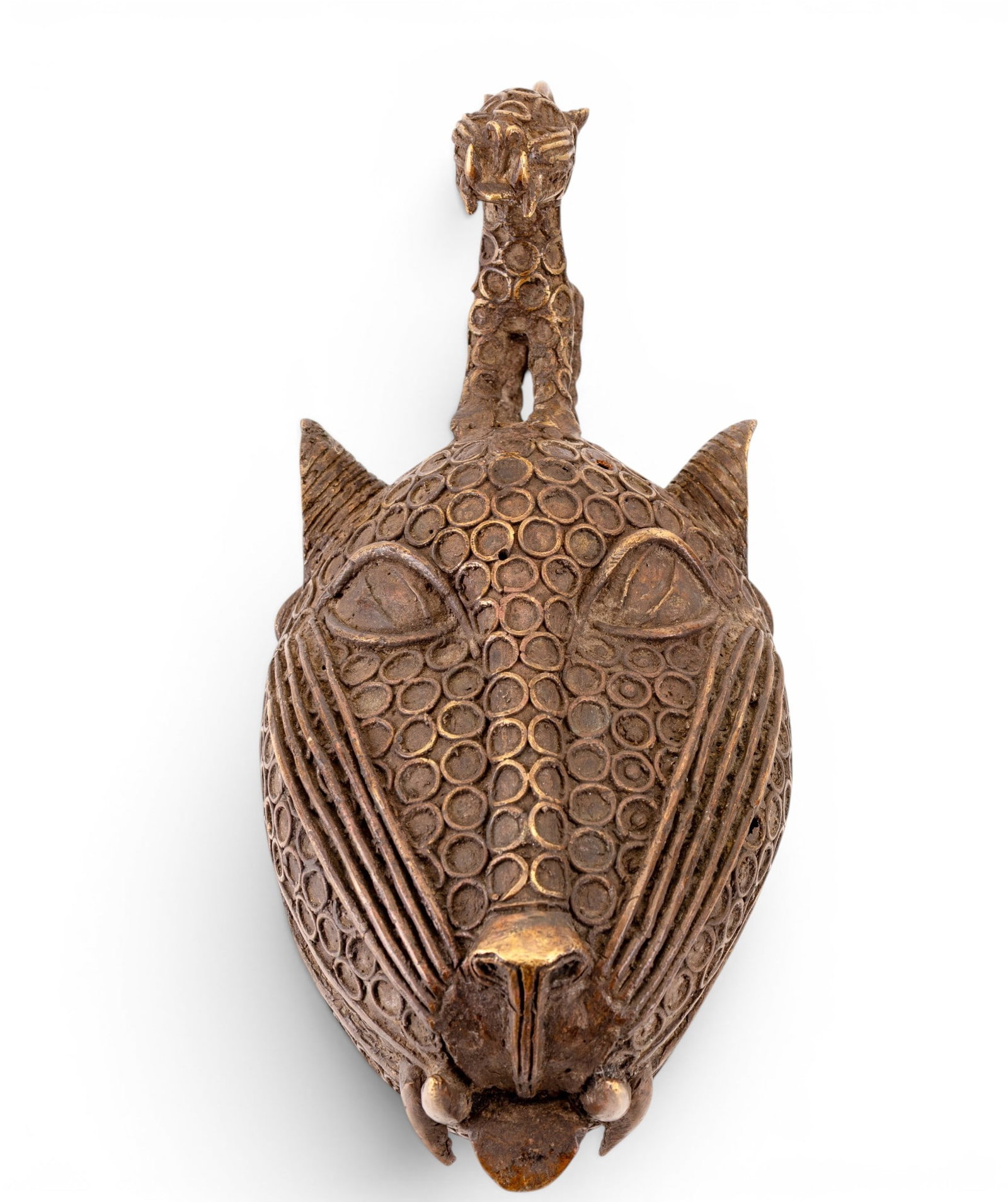 Benin Bronze Leopard Bust - 3