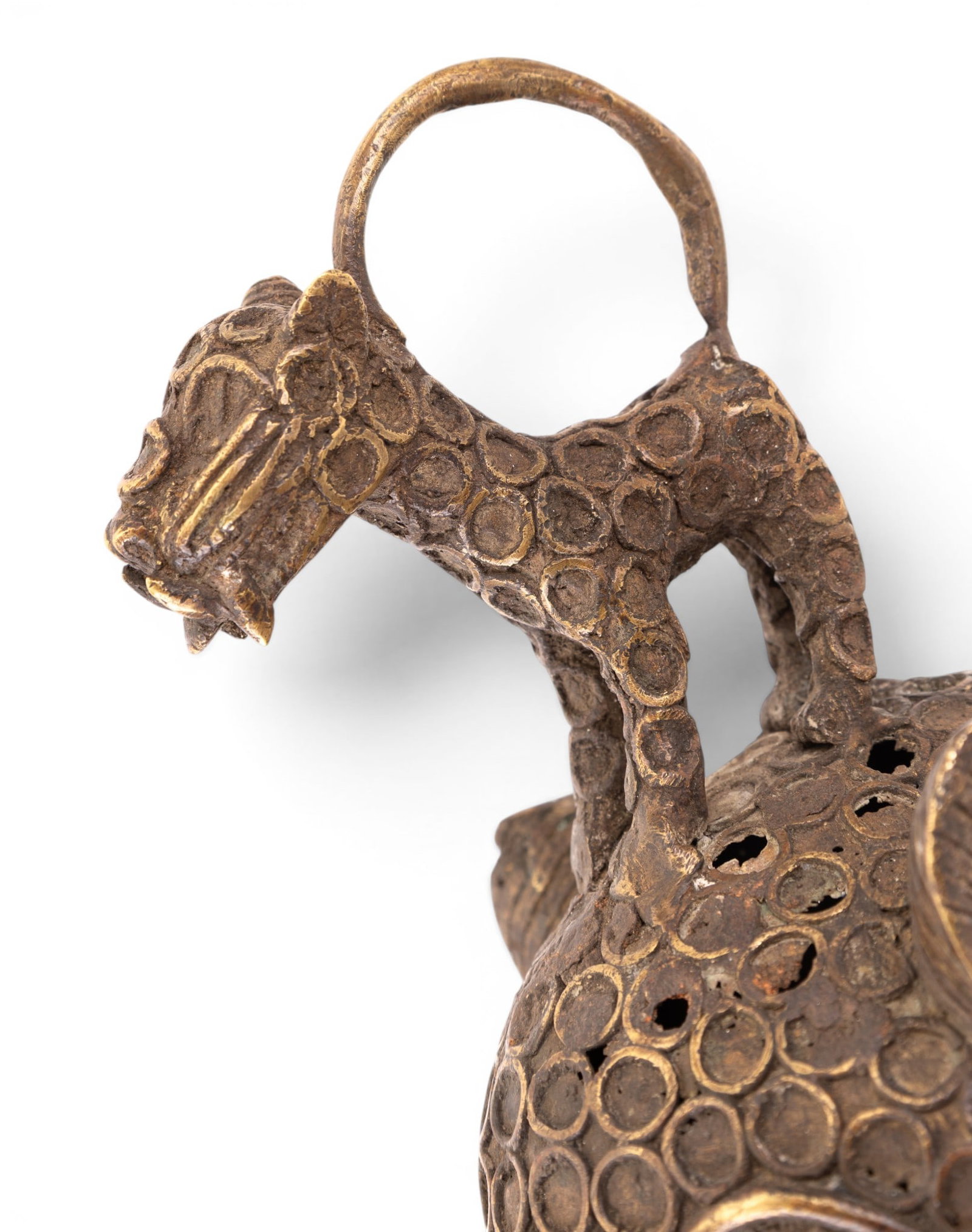 Benin Bronze Leopard Bust - 4