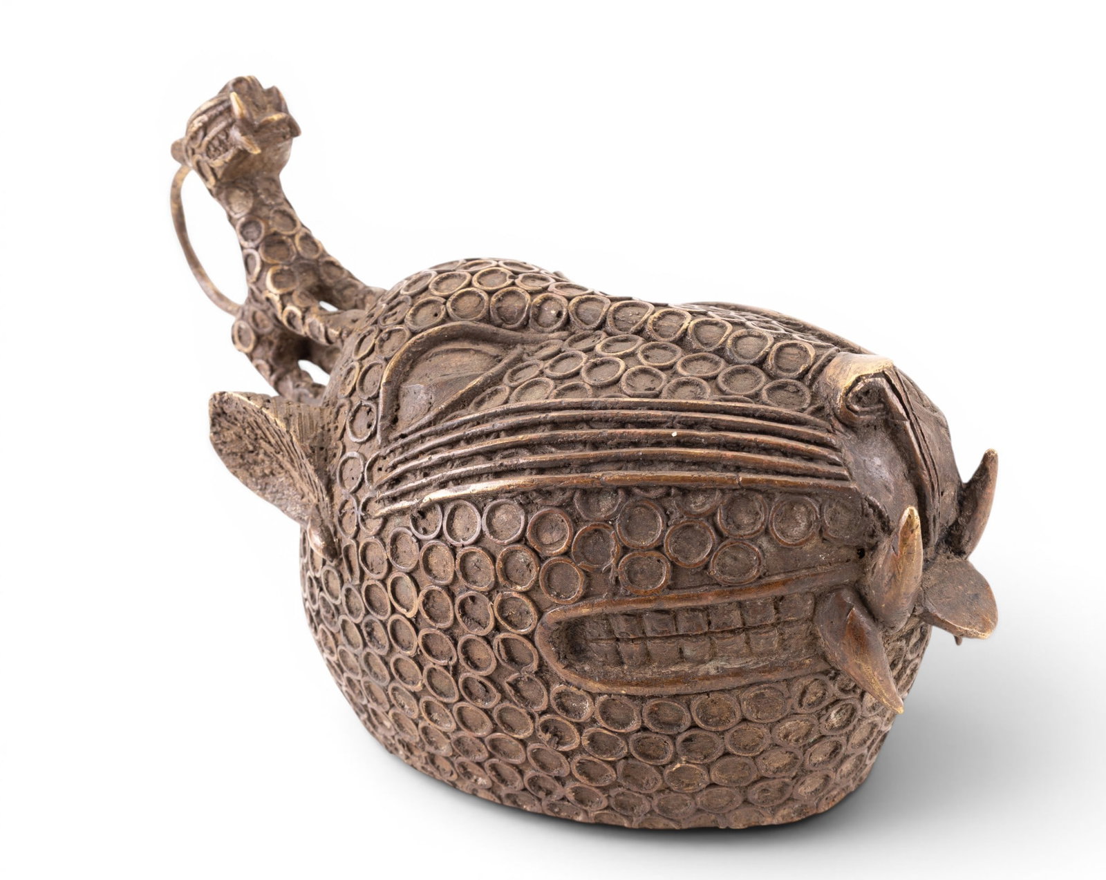 Benin Bronze Leopard Bust - 6