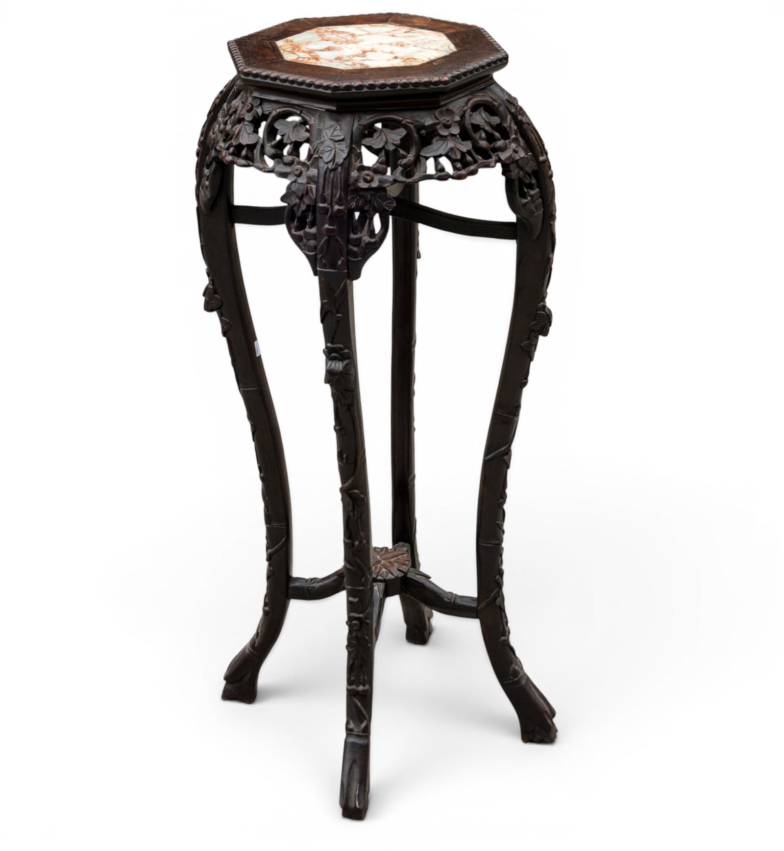 Chinese Rosewood Table w/ Marble Inlay (1 of 8)