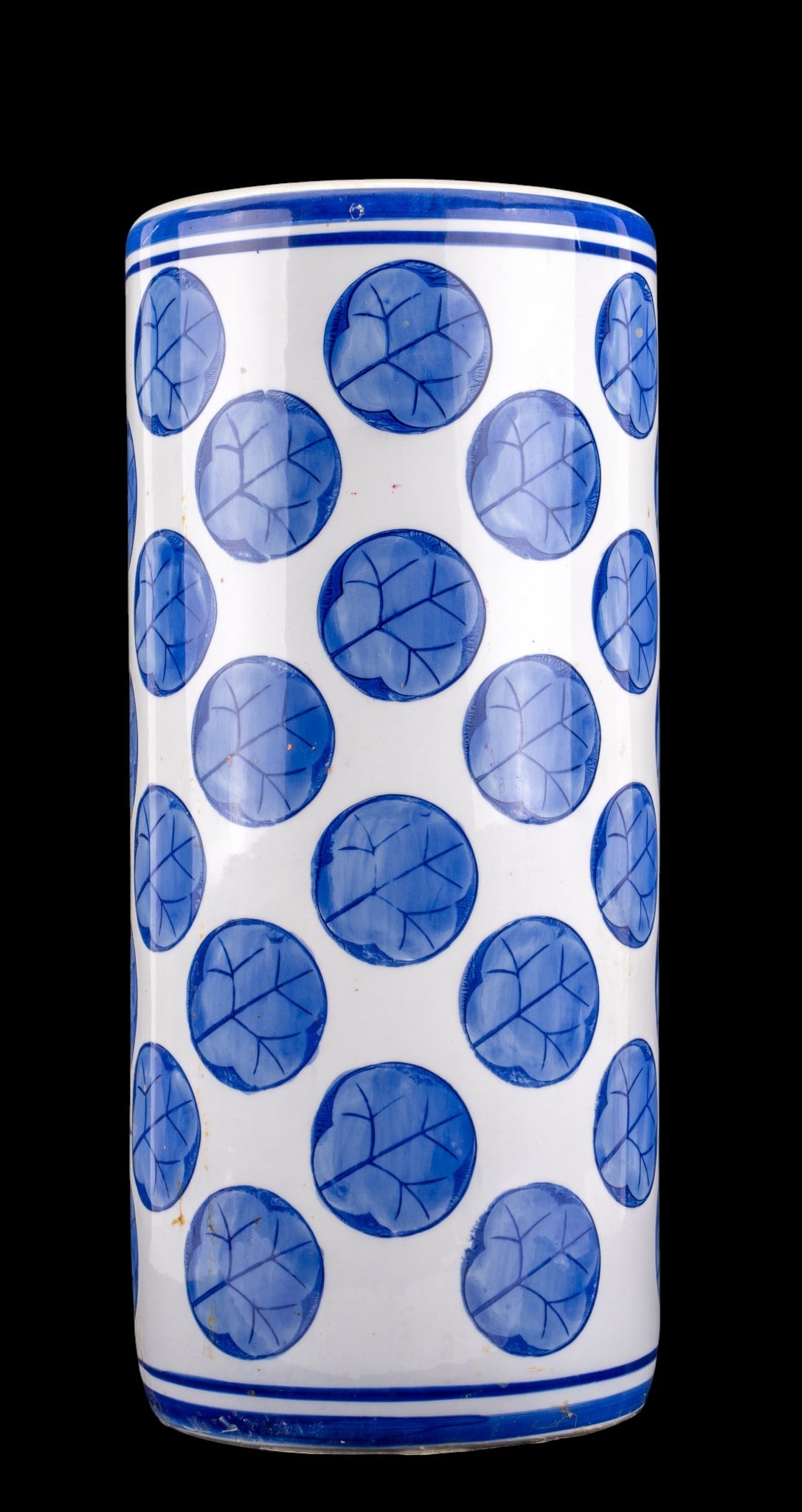 Contemporary Blue & White Ceramic Umbrella Stand (1 of 8)