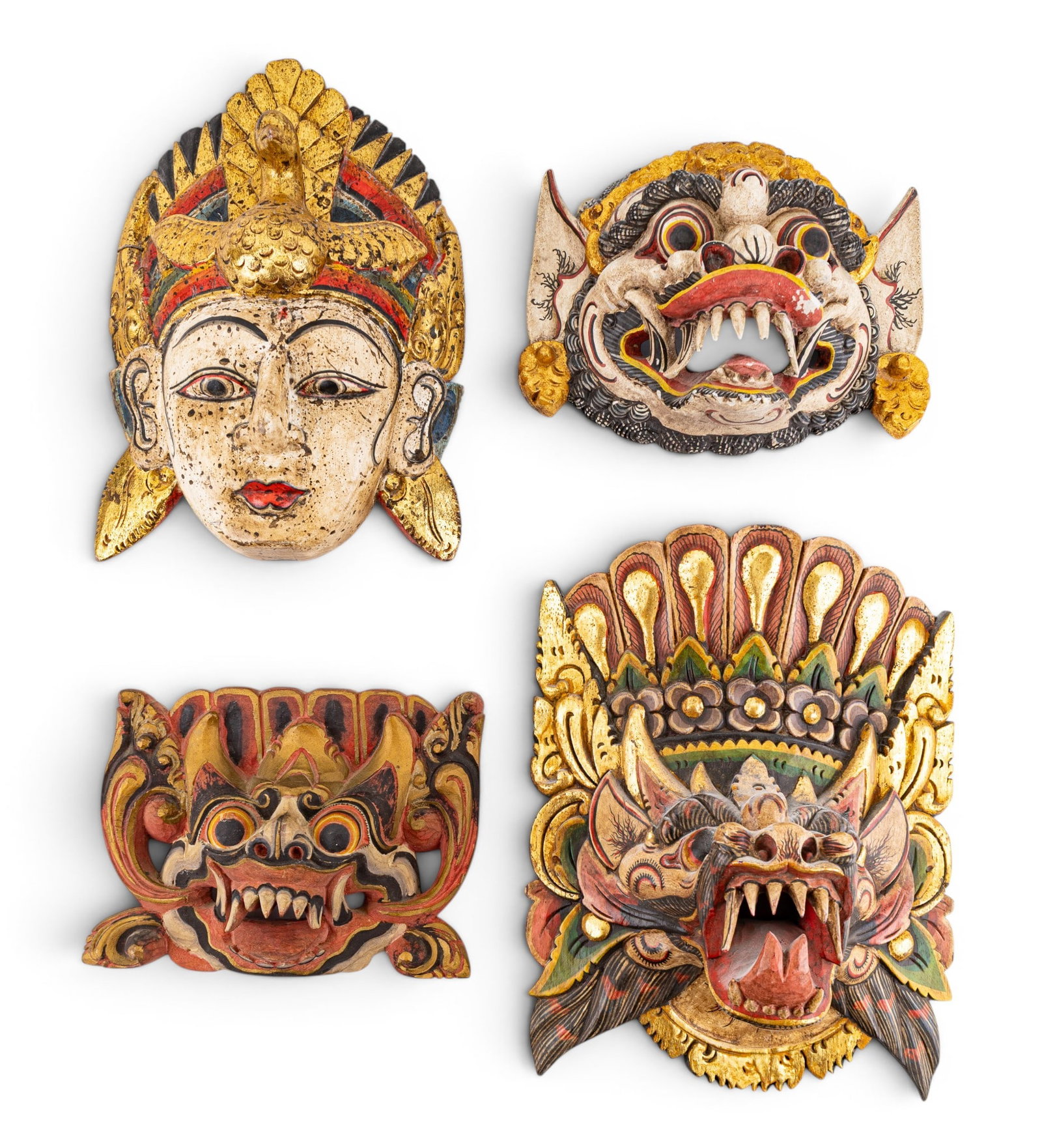 Balinese Carved & Painted Wood Masks (4) (1 of 20)