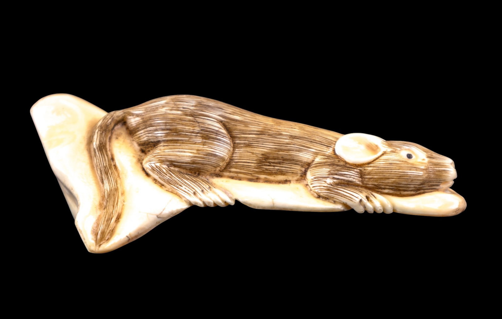 Japanese Carved Netsuke of Rat (1 of 6)