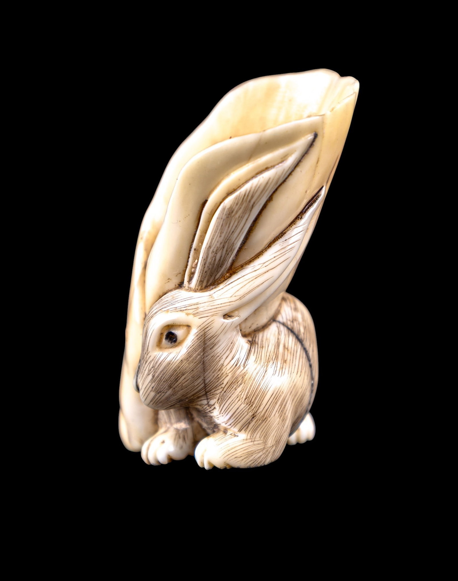 Japanese Carved Netsuke of Rabbit (1 of 6)