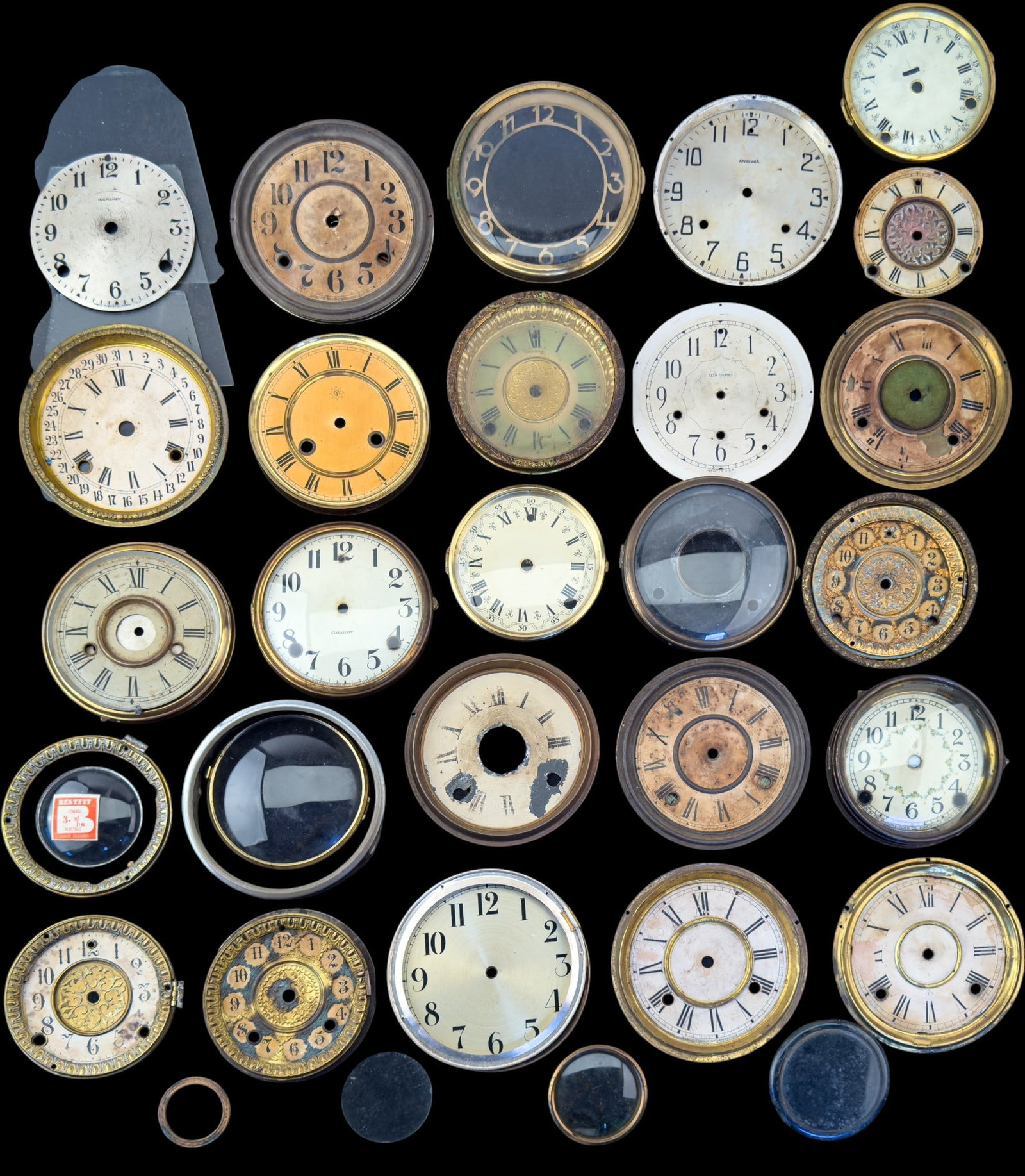 Antique Mantle Clock Dials and Glass (1 of 6)