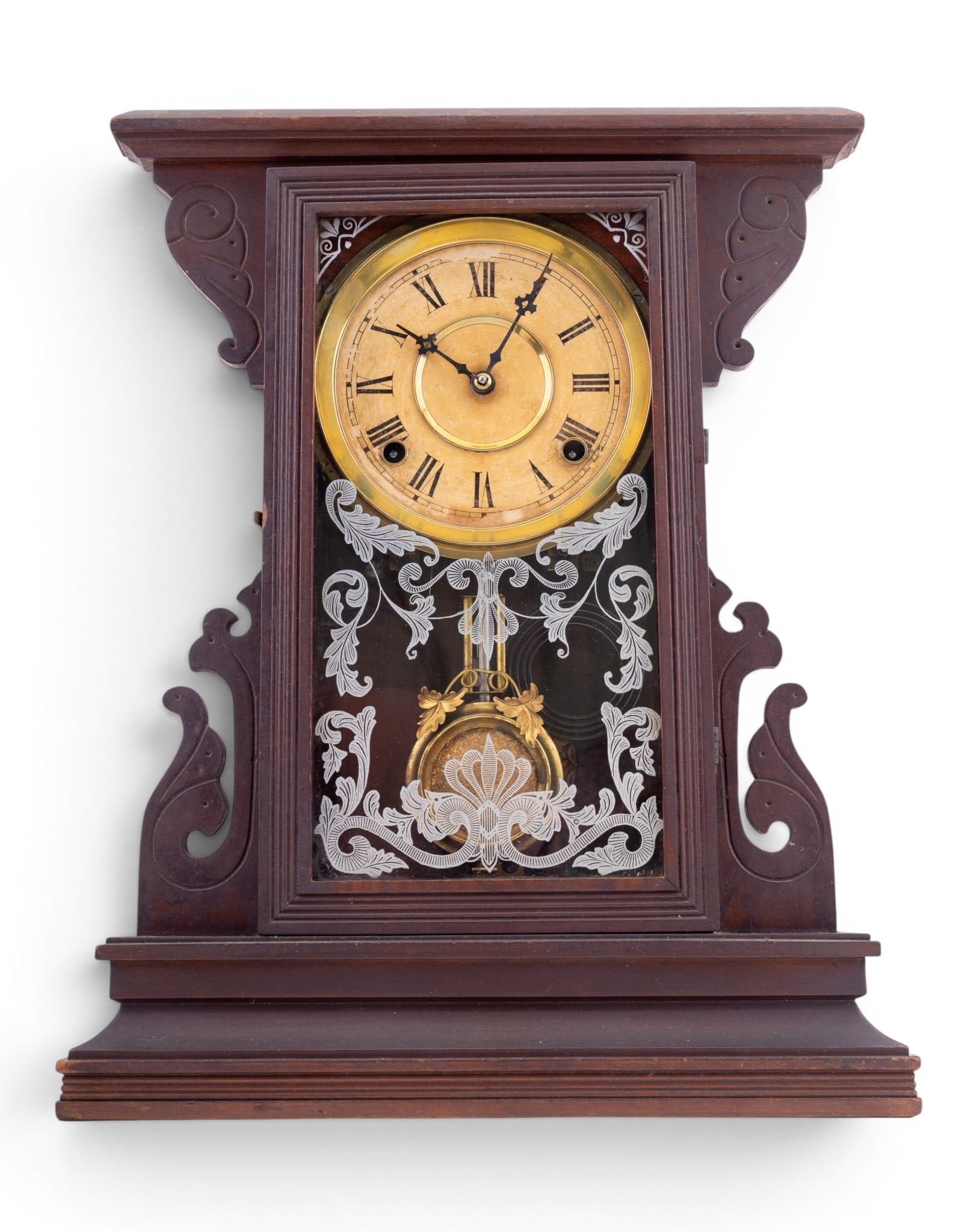 Antique Gilbert Panther Gingerbread Mantle Clock (1 of 8)