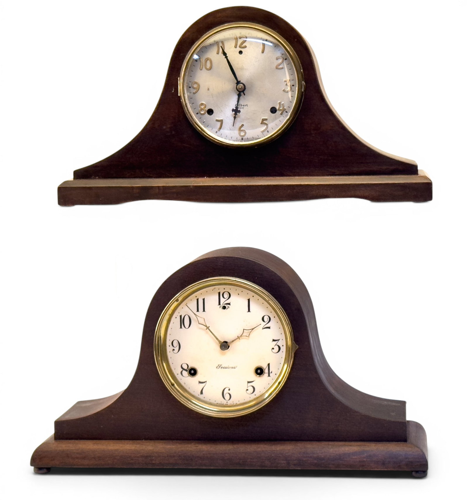 Sessions and Gilbert Vintage Tambour Mantle Clocks (1 of 15)
