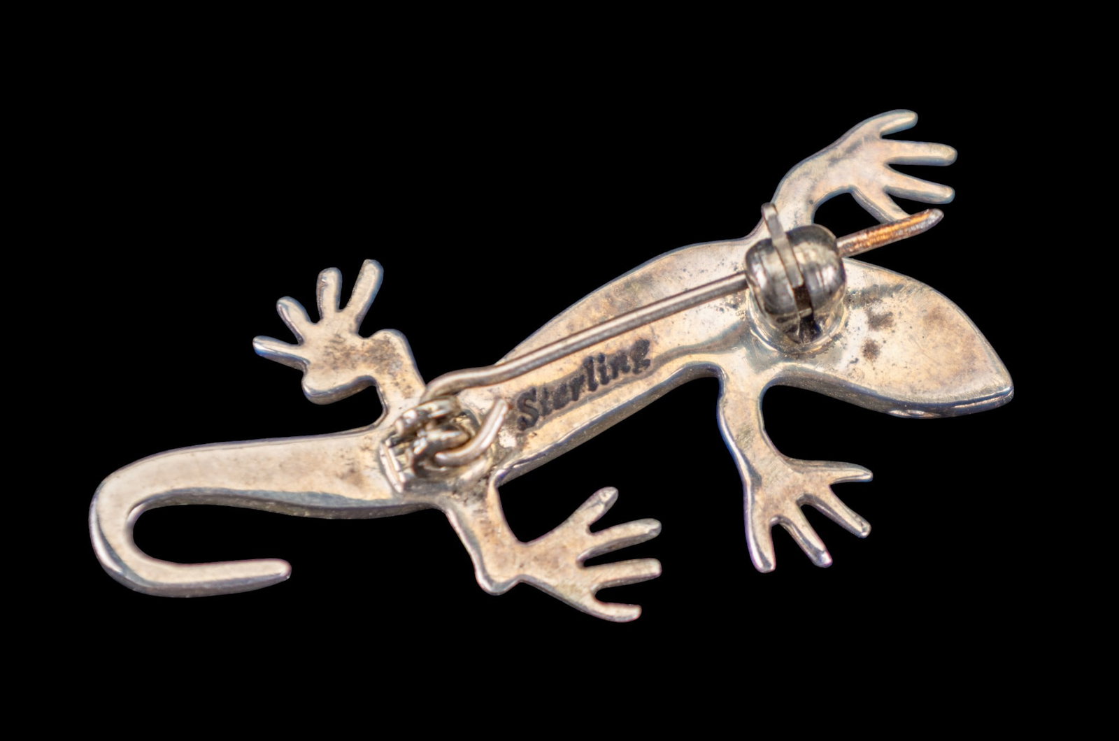 Native Sterling Lizard Pin - 2