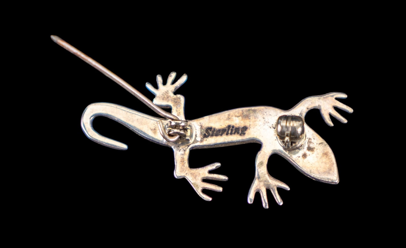 Native Sterling Lizard Pin - 3