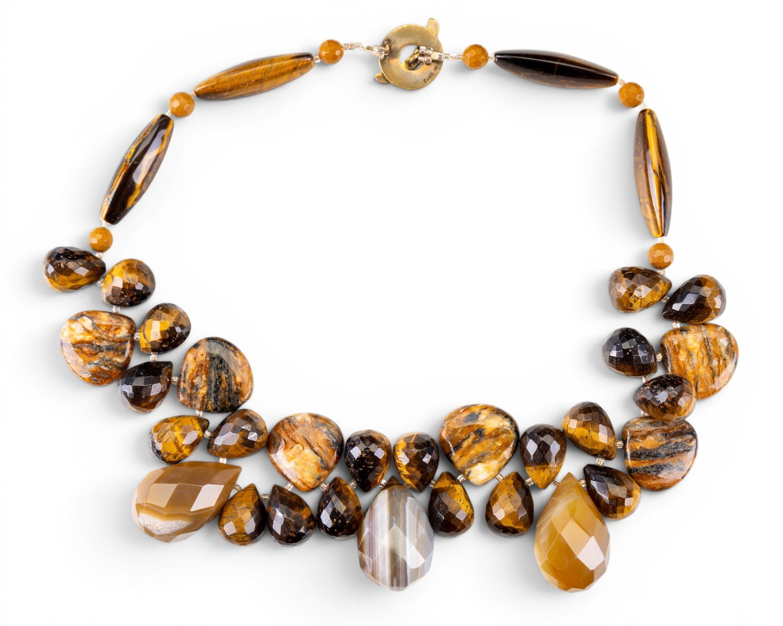 Tiger Eye and Bronze Necklace - 4