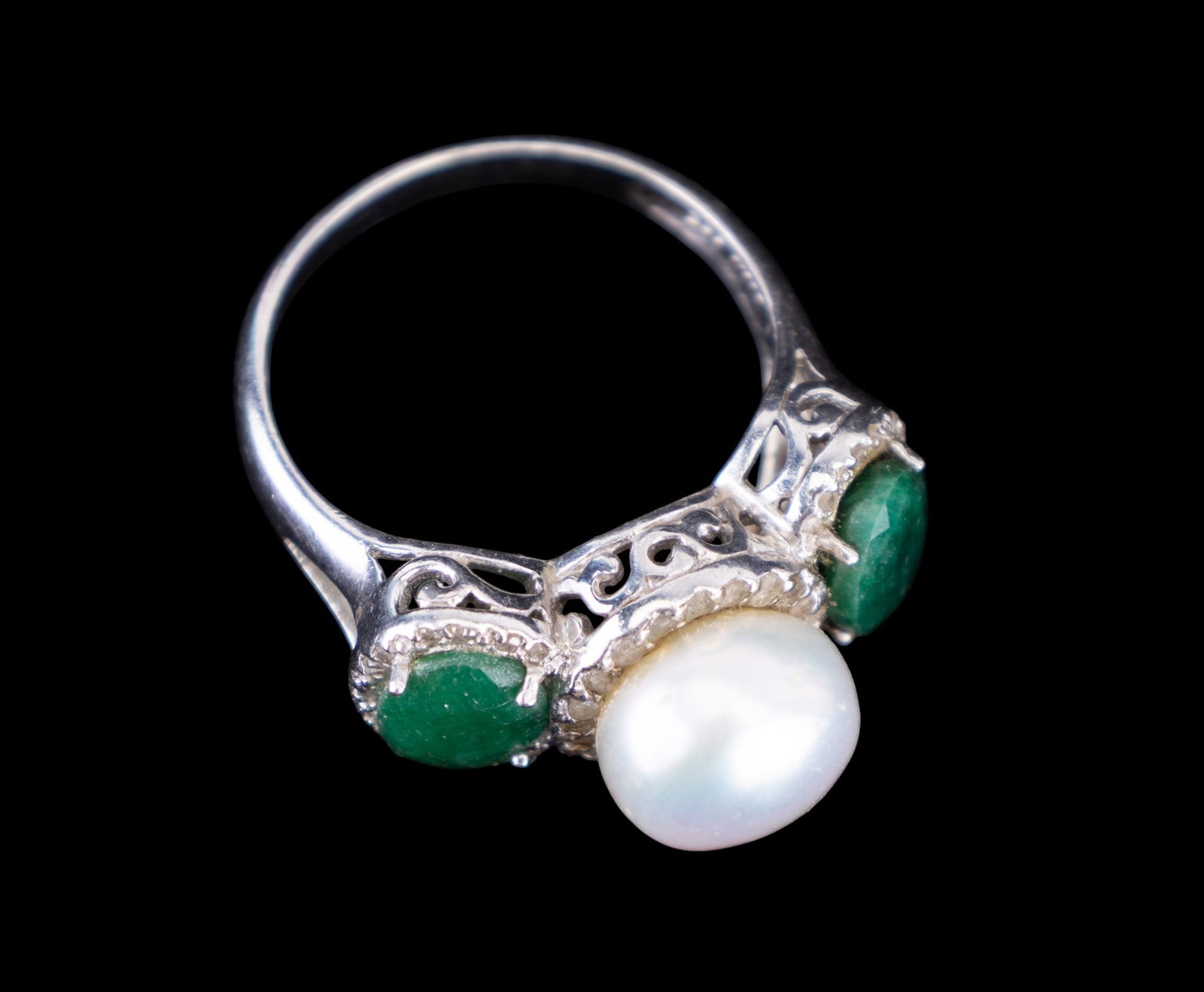 Emerald and Pearl Ring - 2