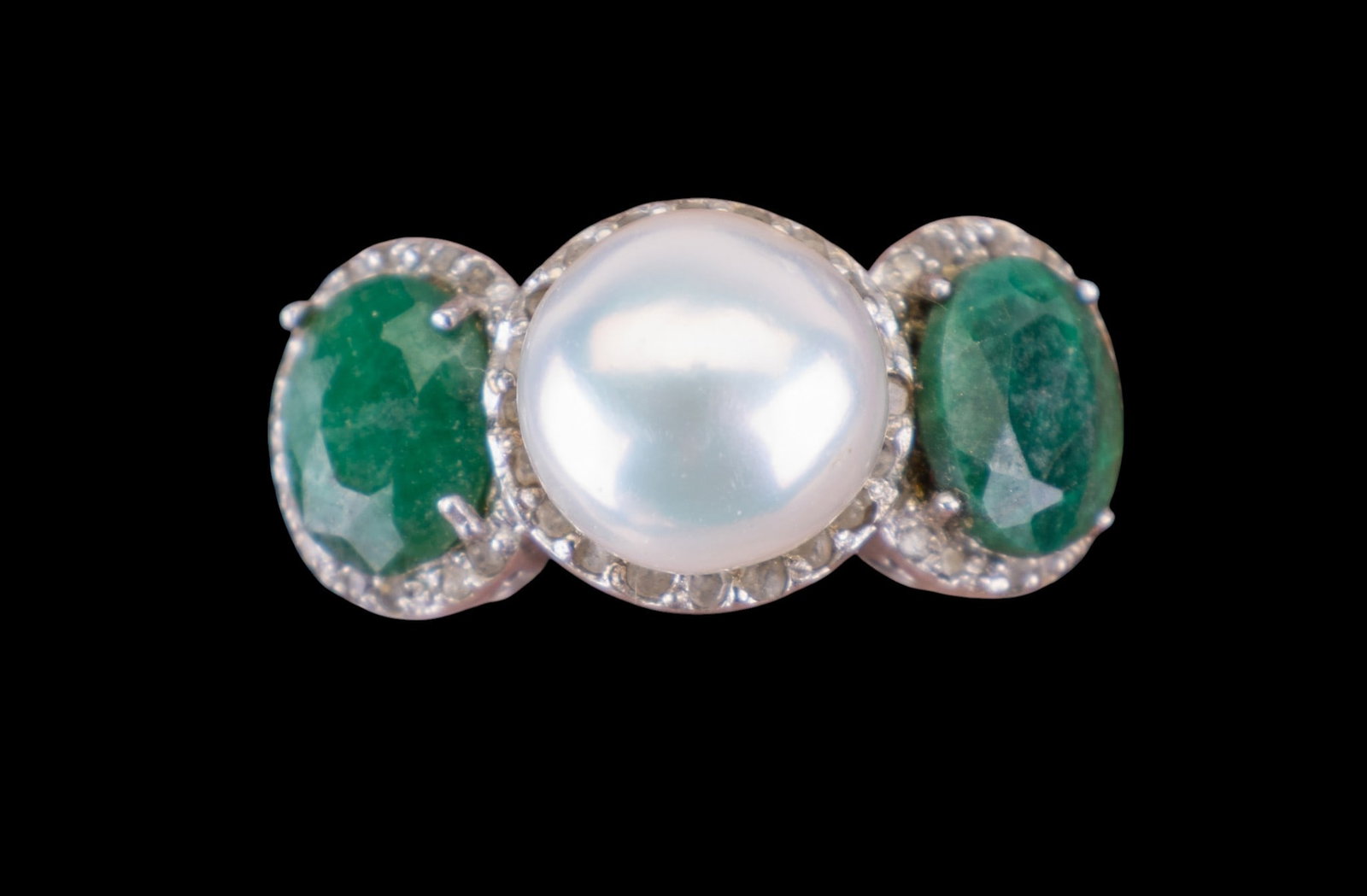 Emerald and Pearl Ring - 4