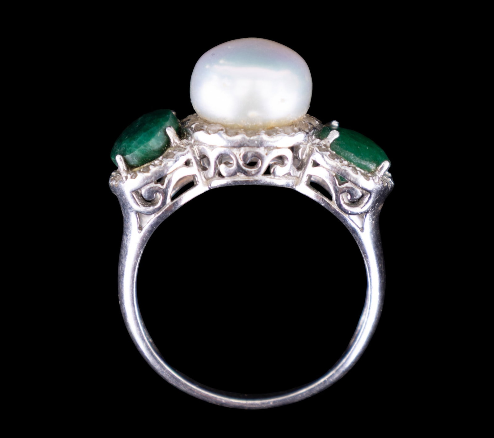 Emerald and Pearl Ring - 5