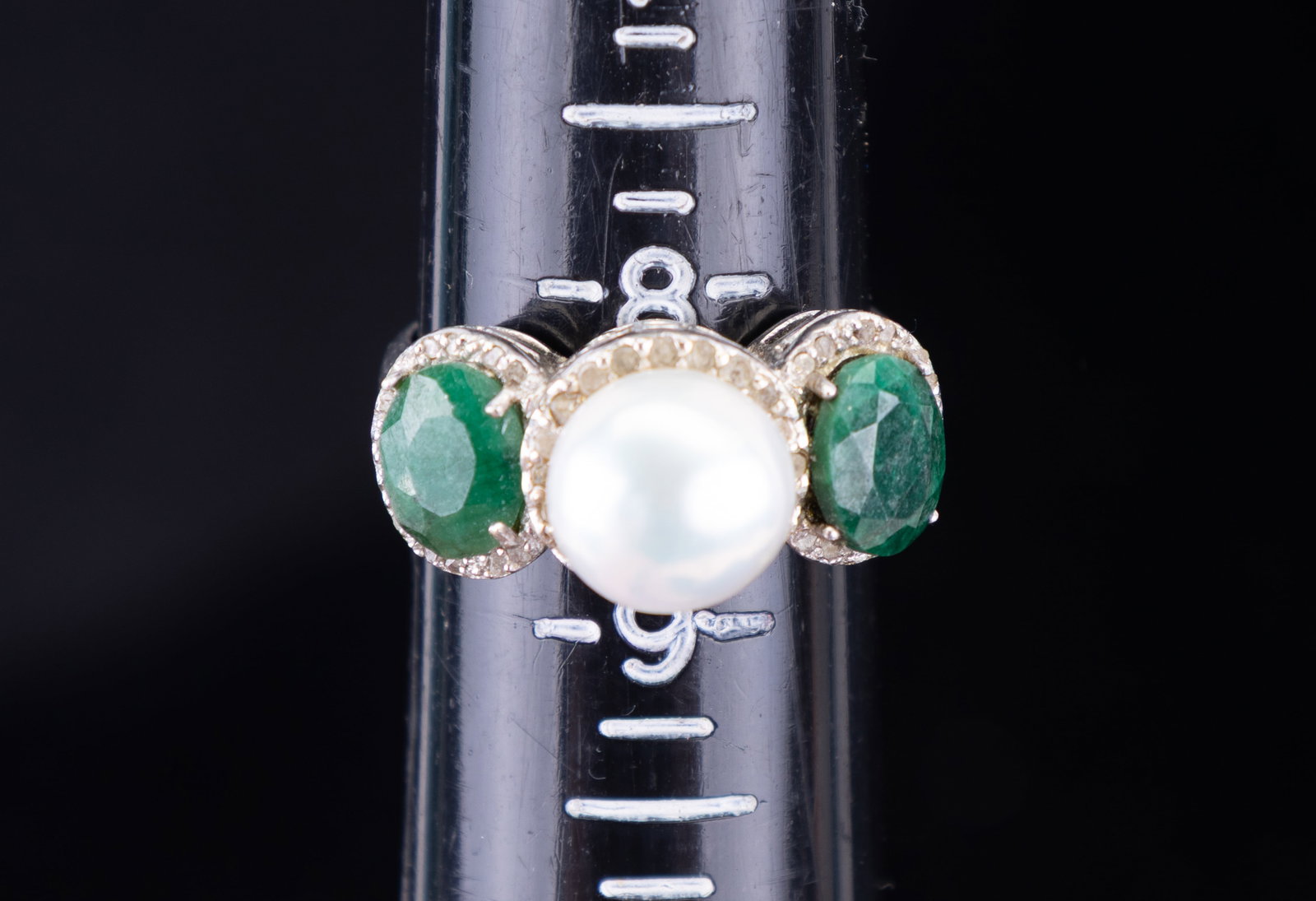 Emerald and Pearl Ring - 6