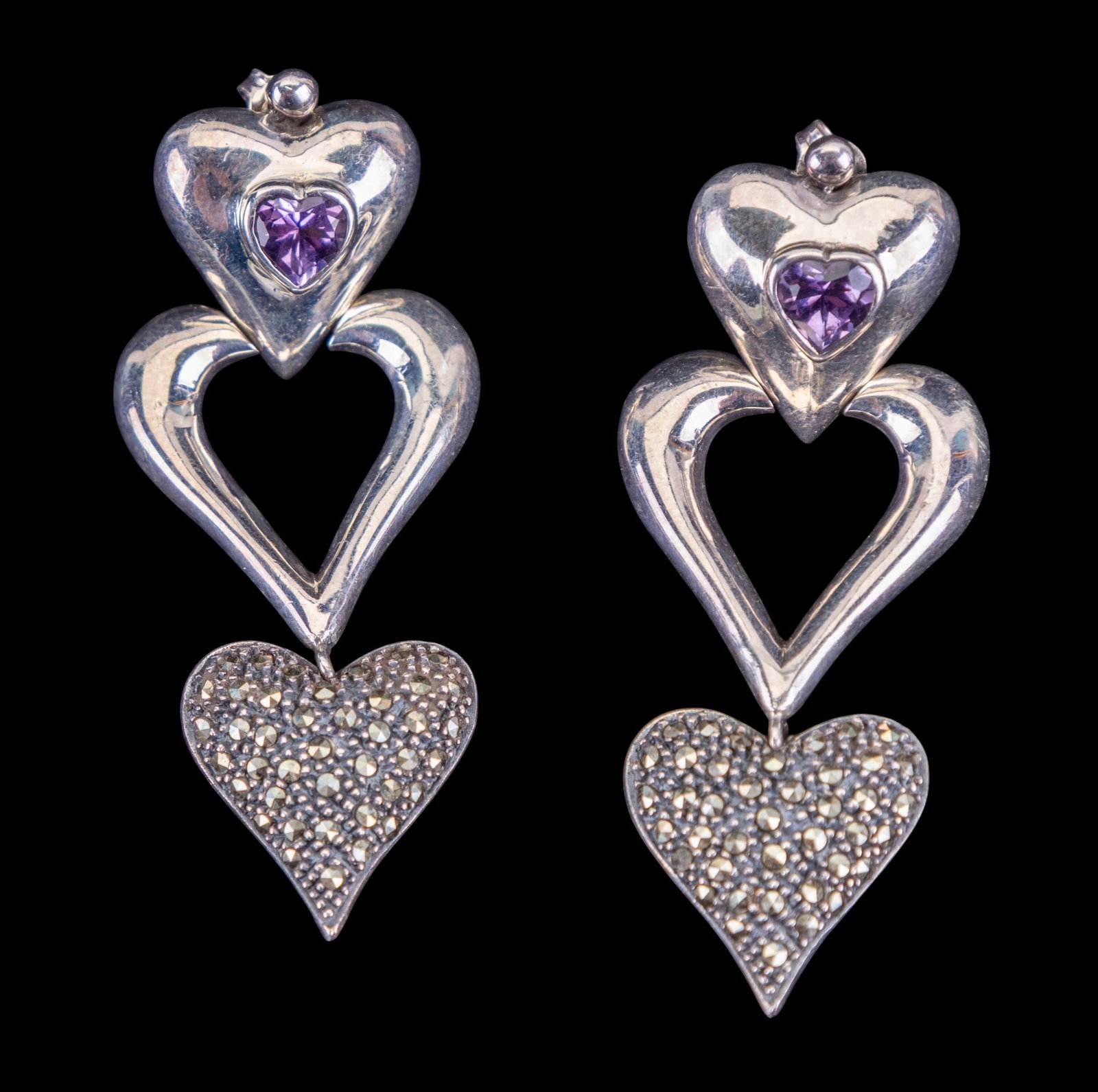 Amethyst and Sterling Earrings (1 of 2)