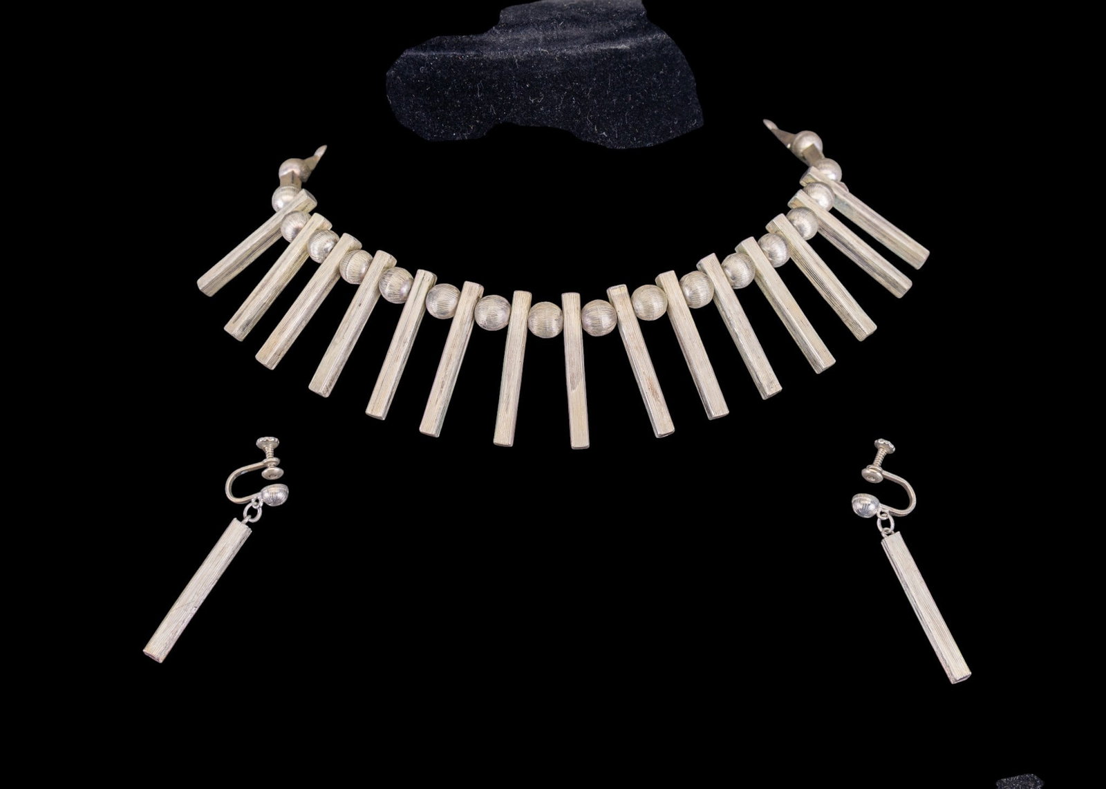 Mexican Sterling Necklace & Earrings (1 of 4)