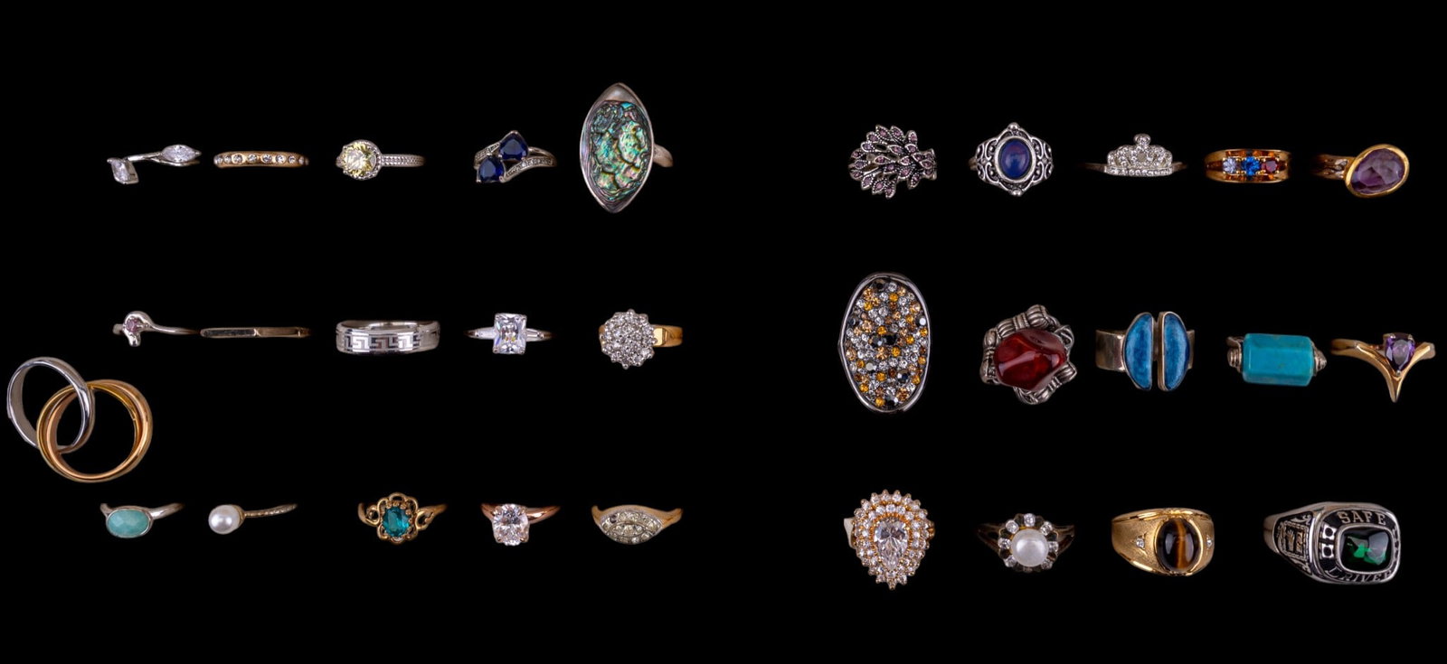 Sterling and Costume Rings (30) (1 of 12)