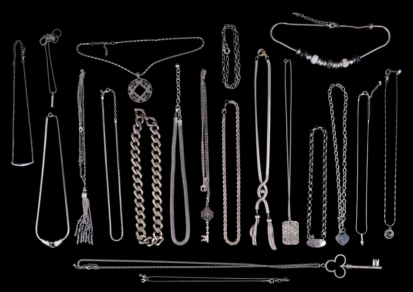 Silver Tone Statement Necklaces - 18