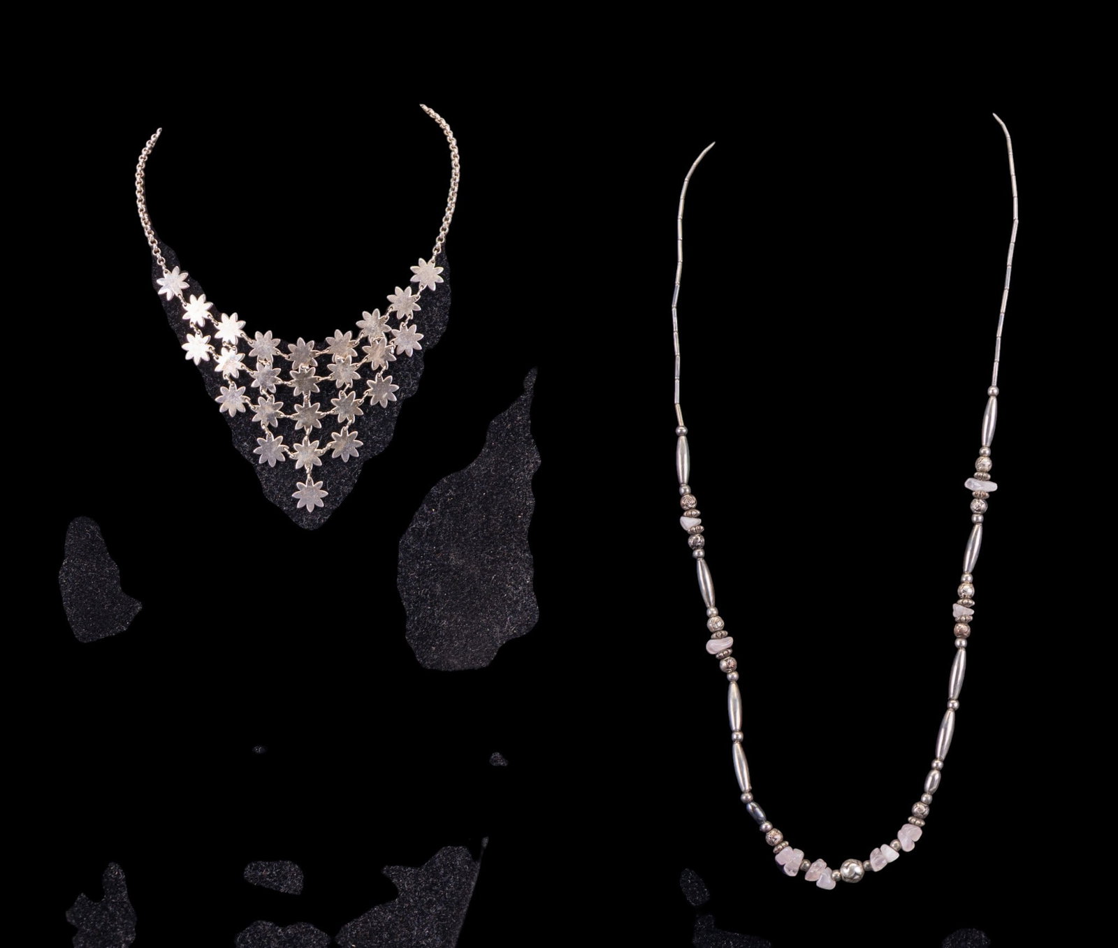 Liquid Silver Rose Quartz & Turkish Star Necklaces (1 of 6)