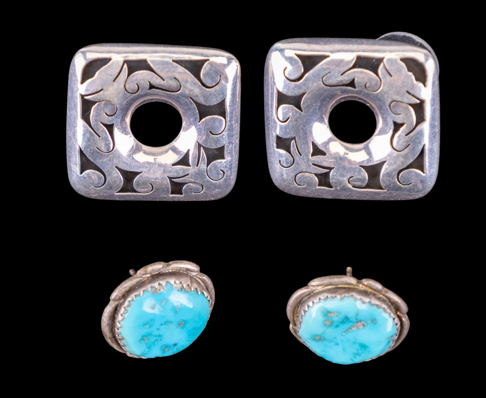 Signed Sterling Earrings (2 pr) (1 of 6)