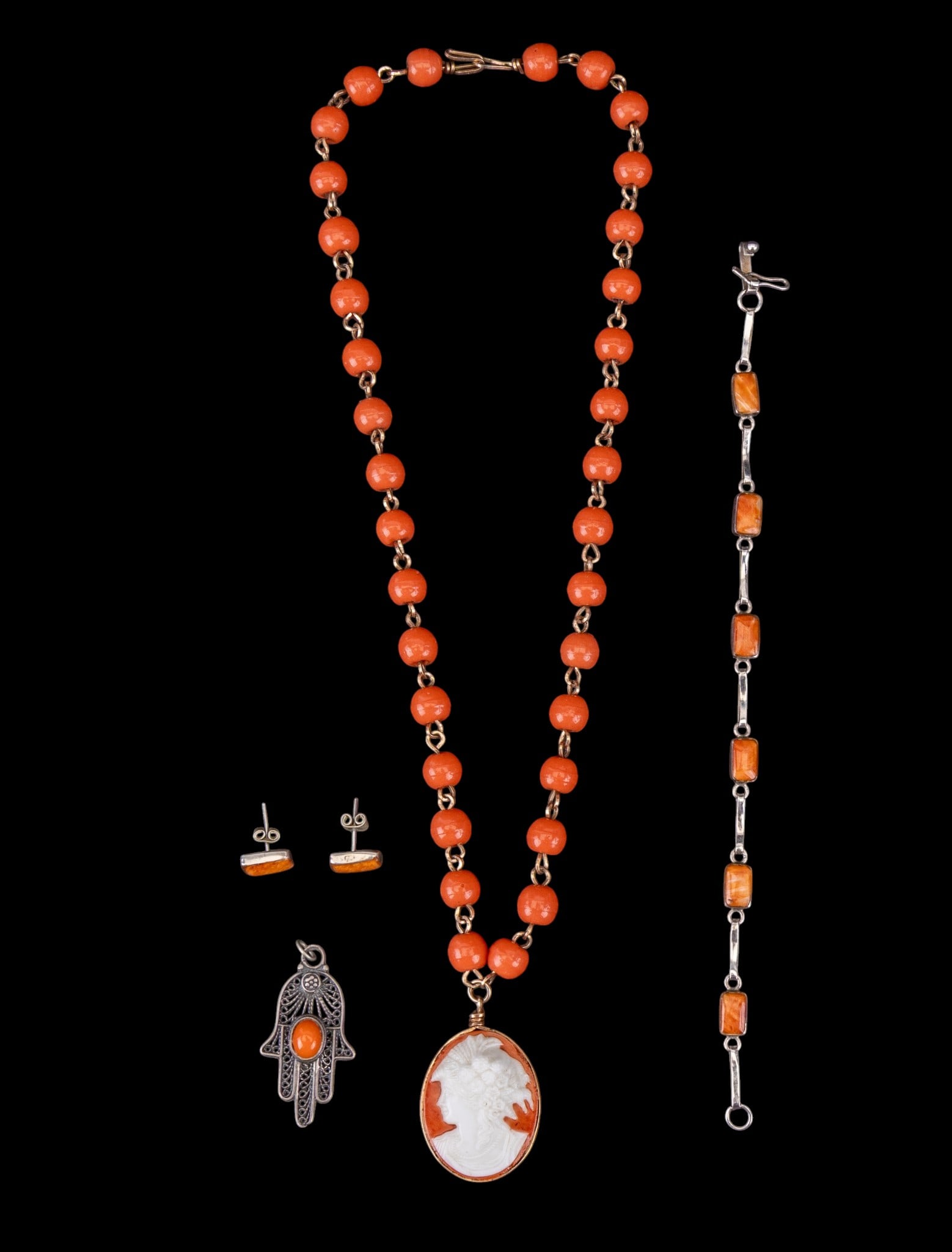 Sterling & GF Coral Jewelry Group (1 of 9)