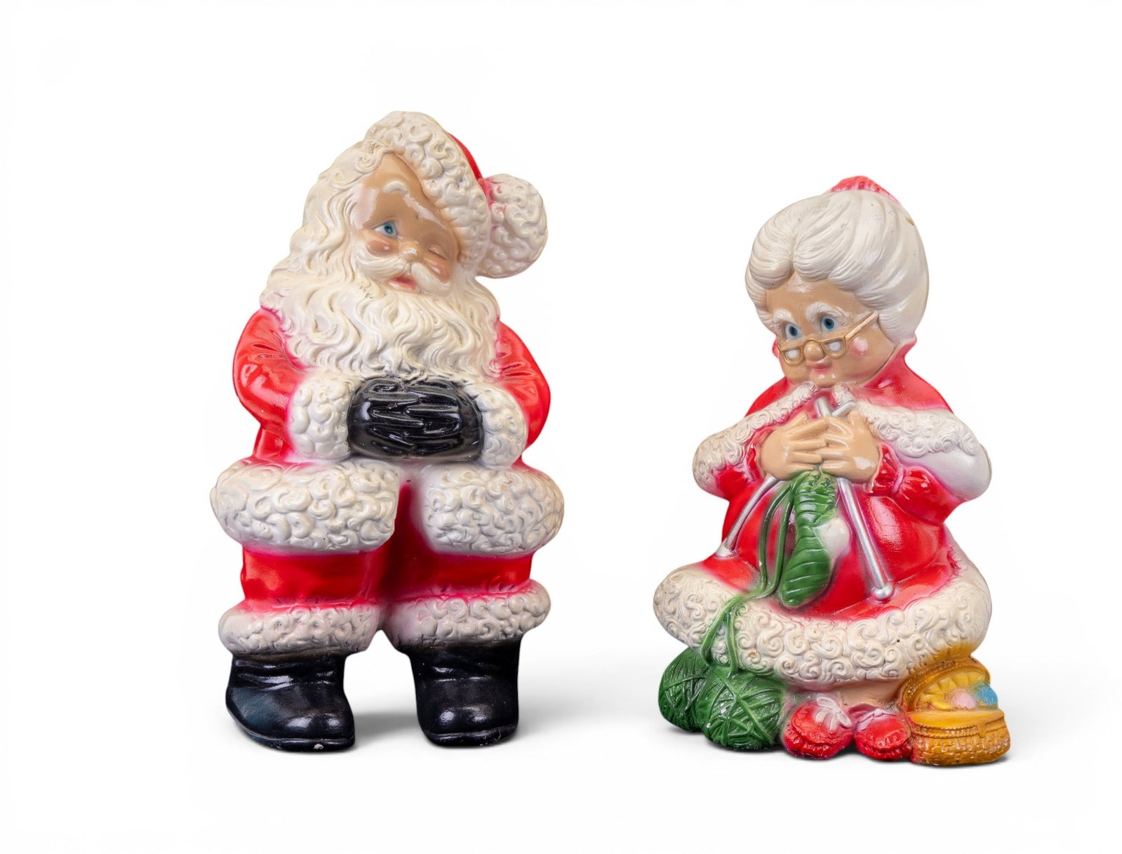 Vintage Santa and Mrs. Claus Chalkware Pair (1 of 7)