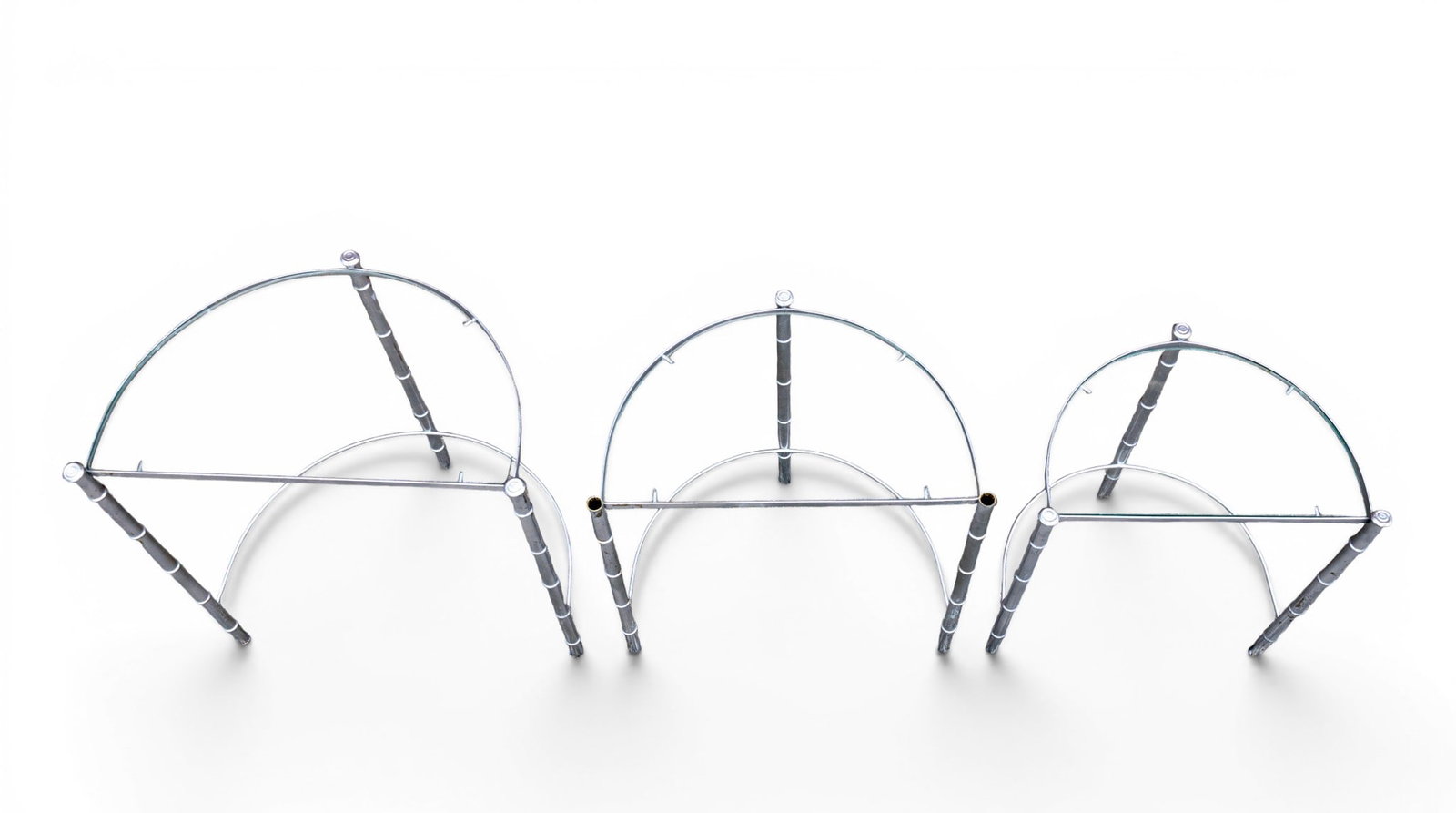 Modern Chrome Bamboo Form Nesting Tables (1 of 7)
