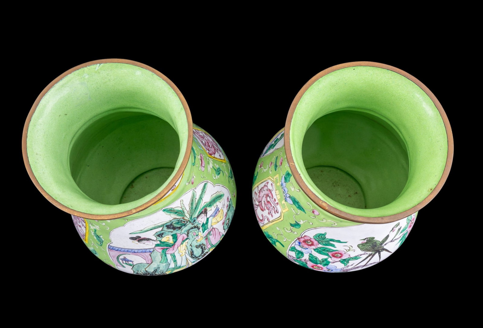 Vintage Chinese Enamel Brass Vases - 13