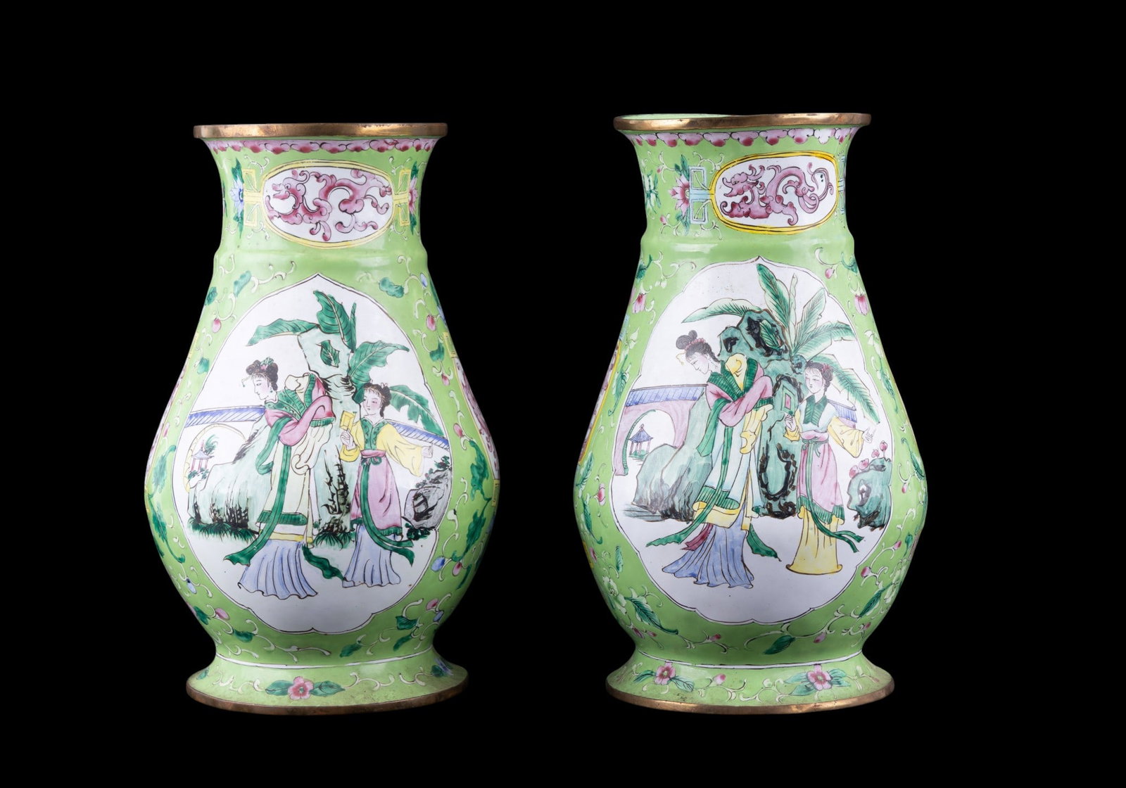 Vintage Chinese Enamel Brass Vases (1 of 13)