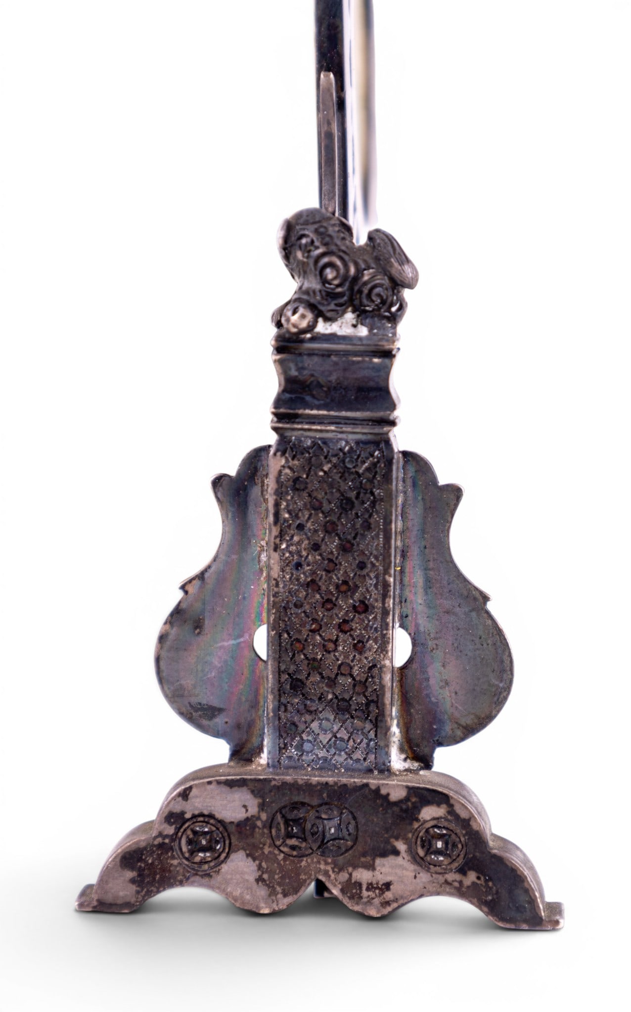 Chinese Silver Jade Miniature Panel Screen - 5