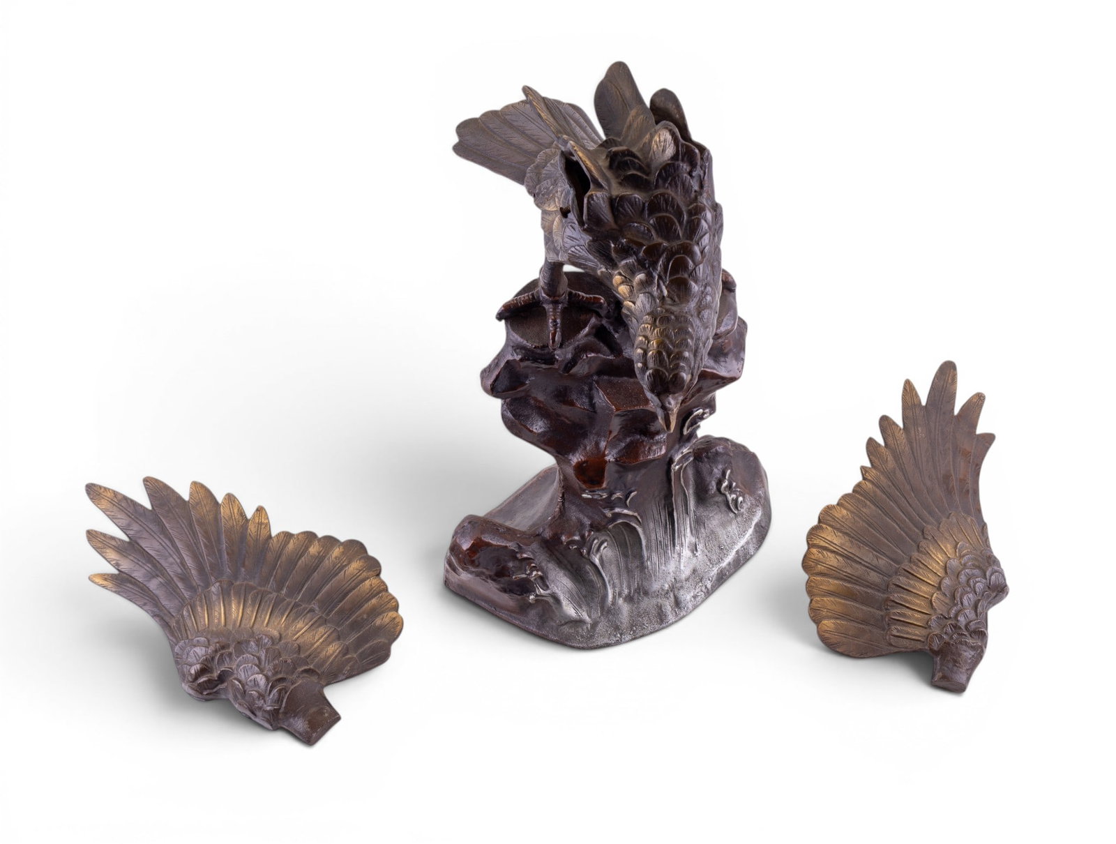 Japanese Iron Eagle Statue (4 Pc.) - 10