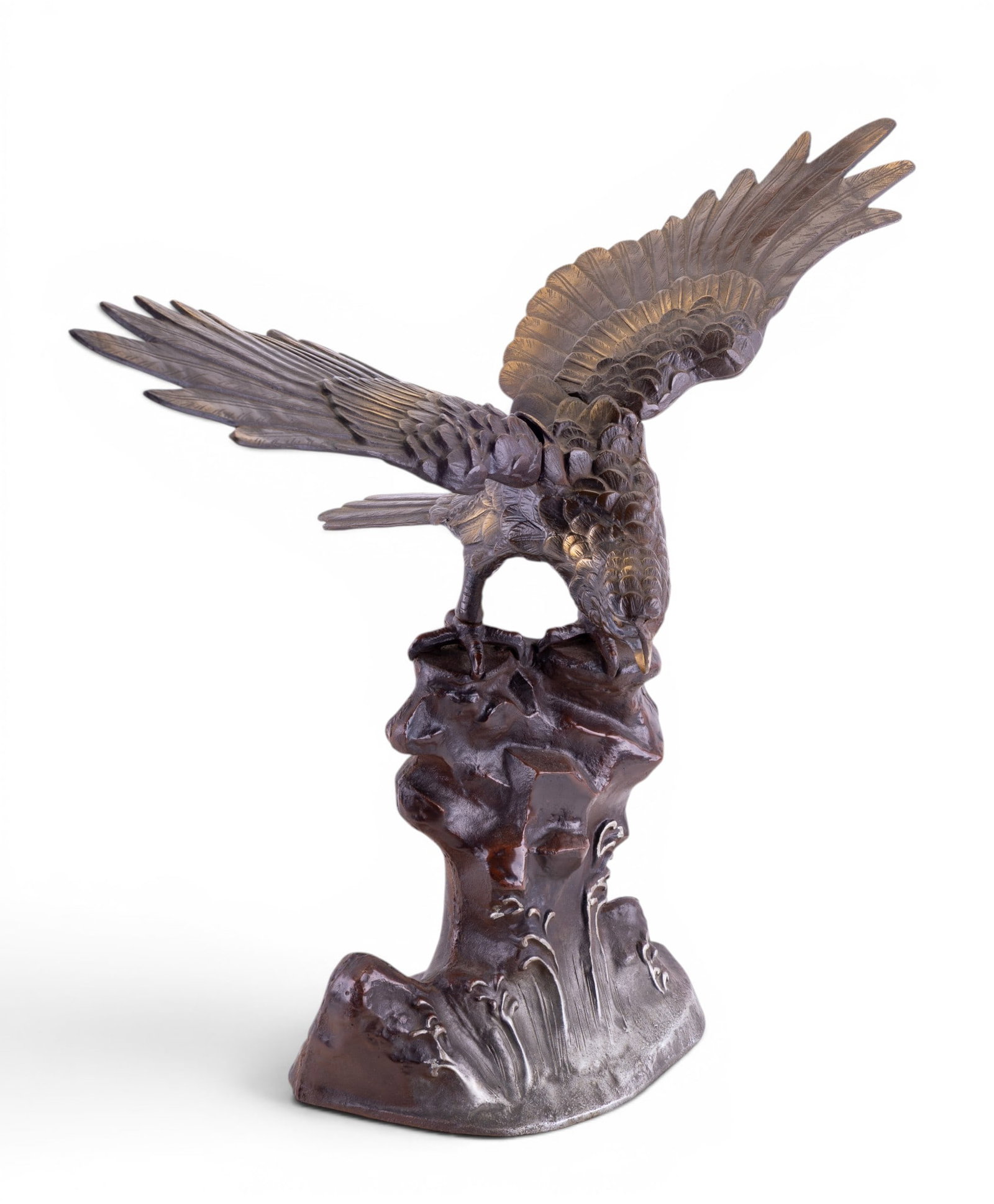 Japanese Iron Eagle Statue (4 Pc.) - 2