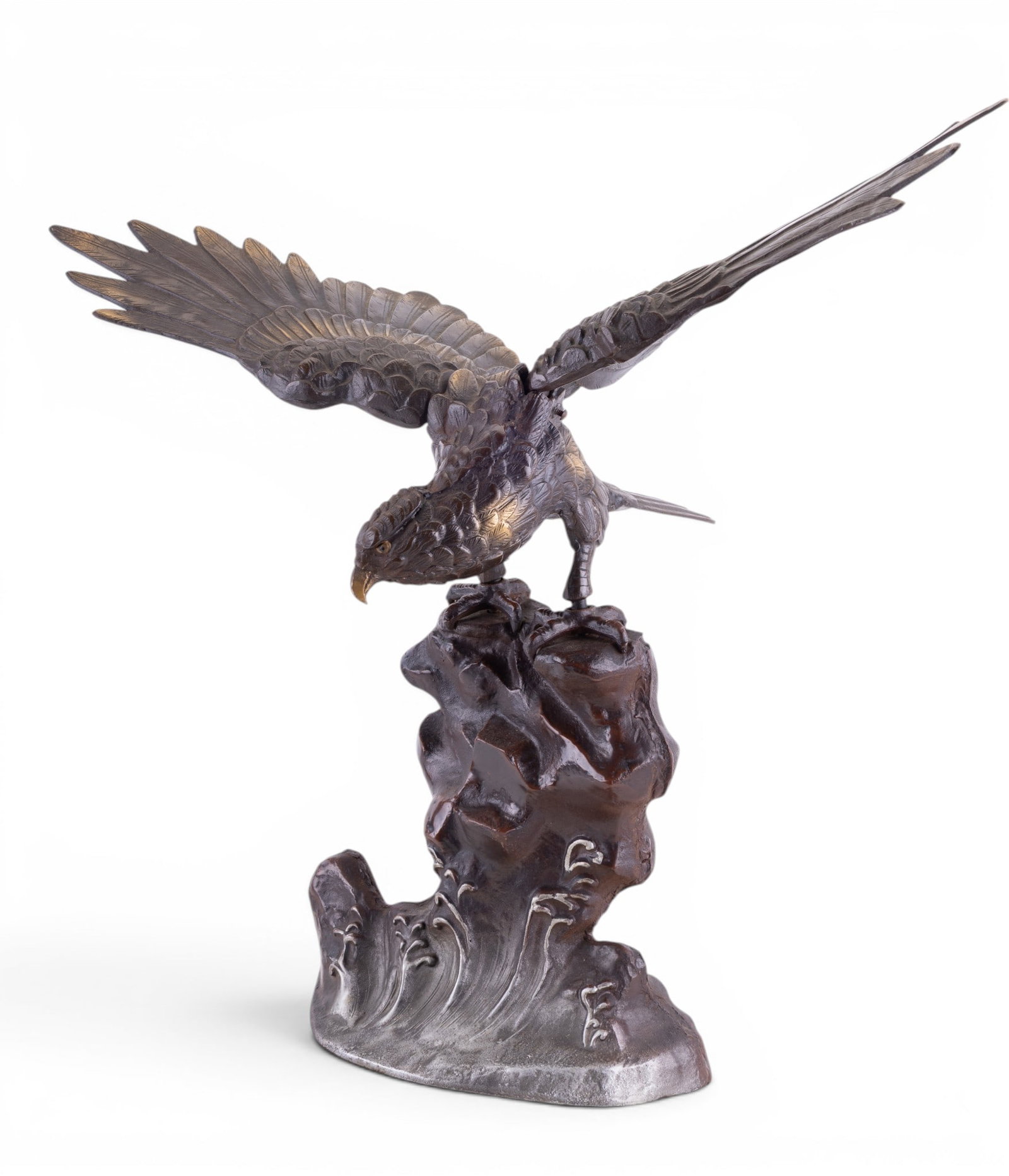 Japanese Iron Eagle Statue (4 Pc.) - 3