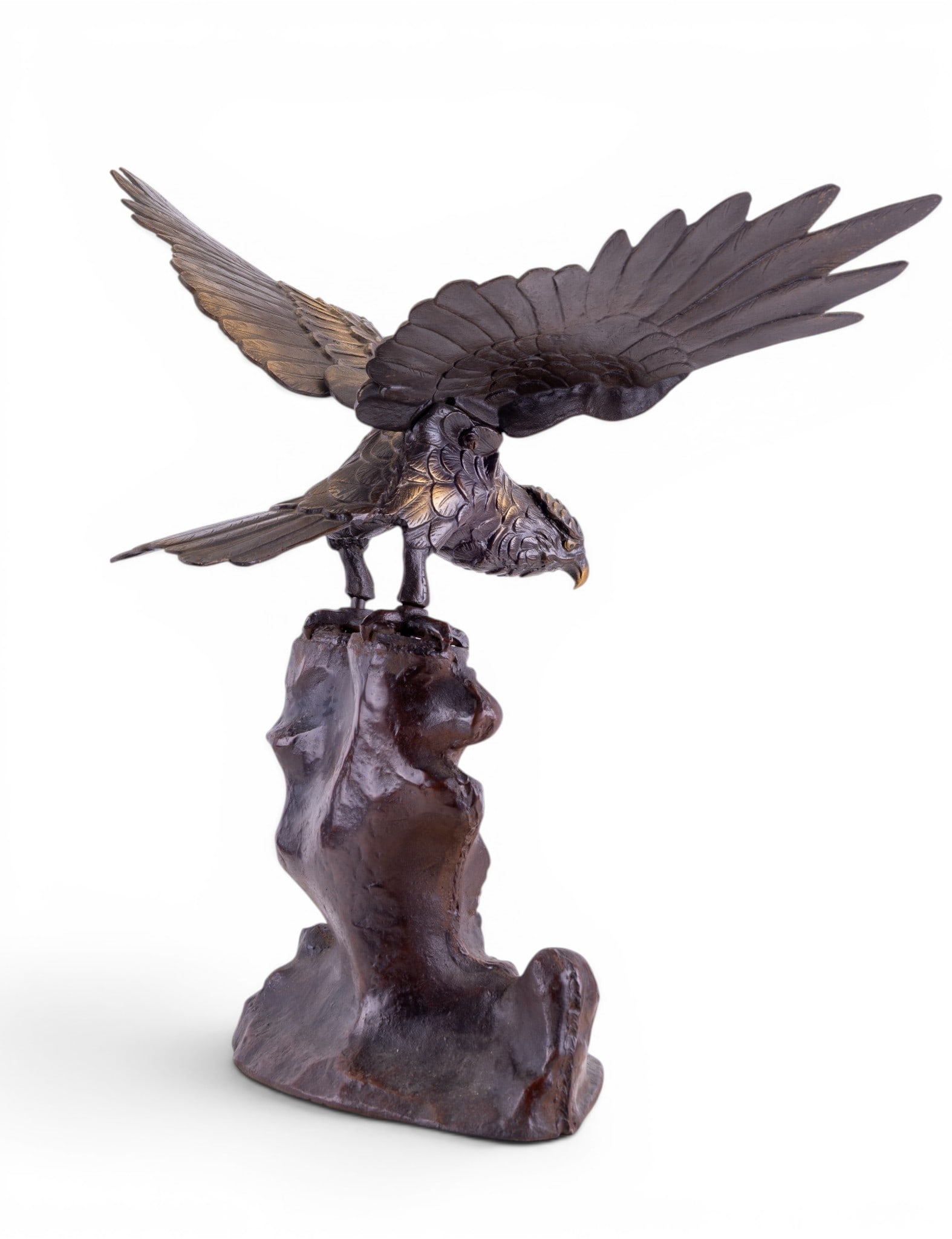 Japanese Iron Eagle Statue (4 Pc.) - 6