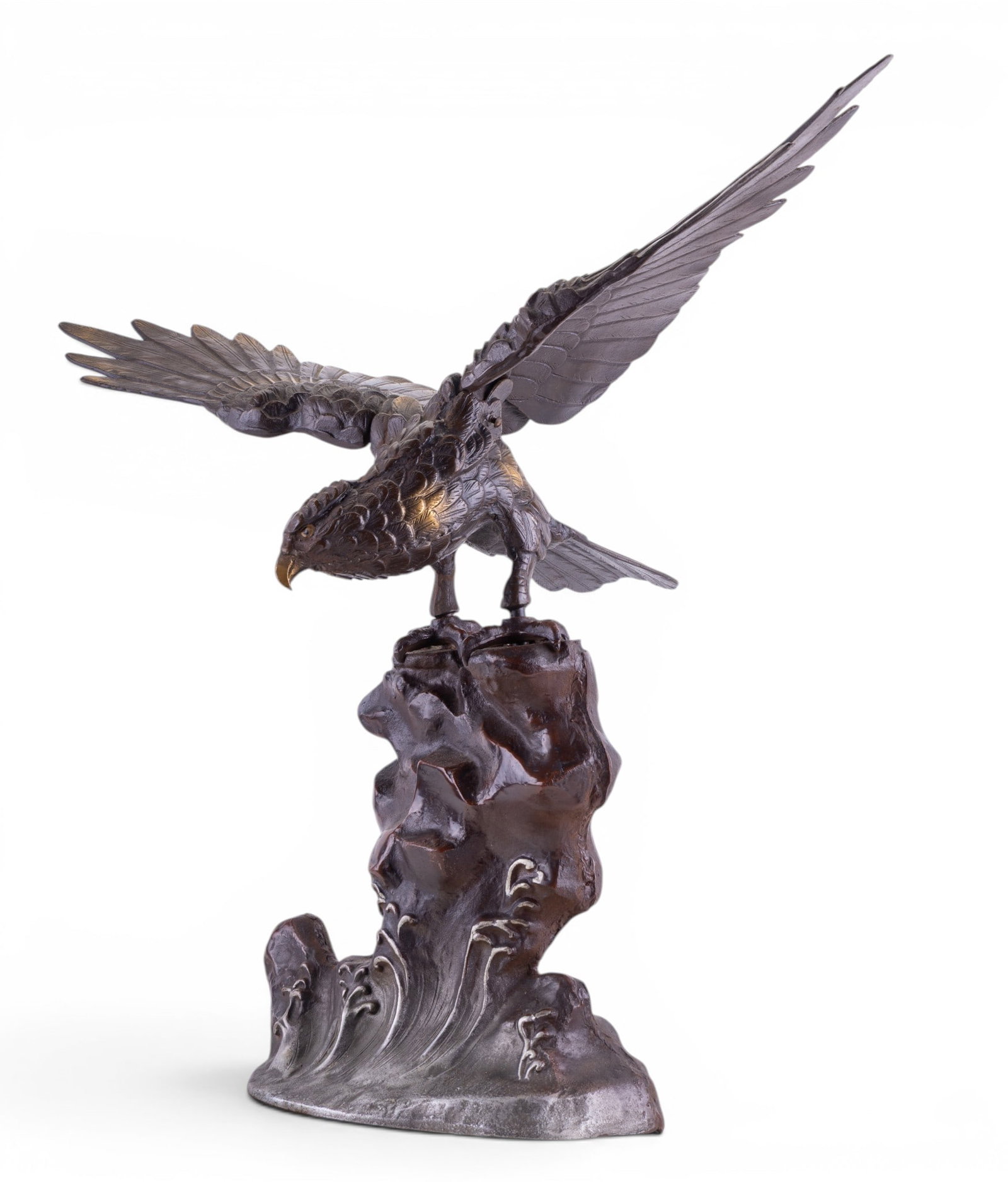Japanese Iron Eagle Statue (4 Pc.) - 8