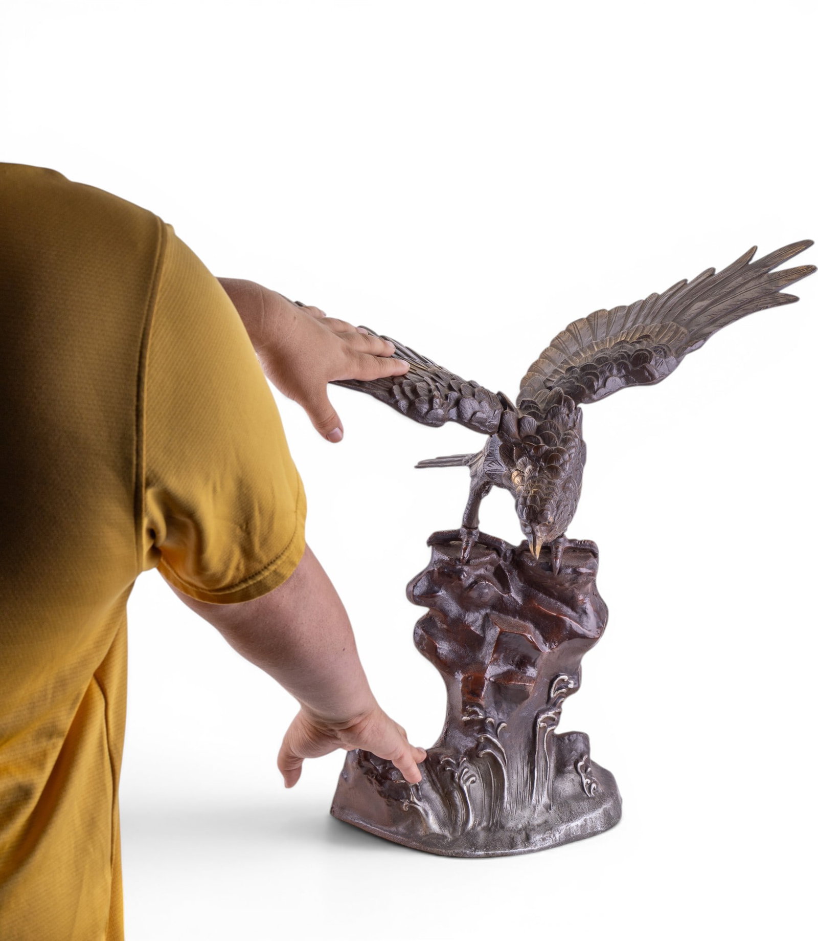 Japanese Iron Eagle Statue (4 Pc.) - 9