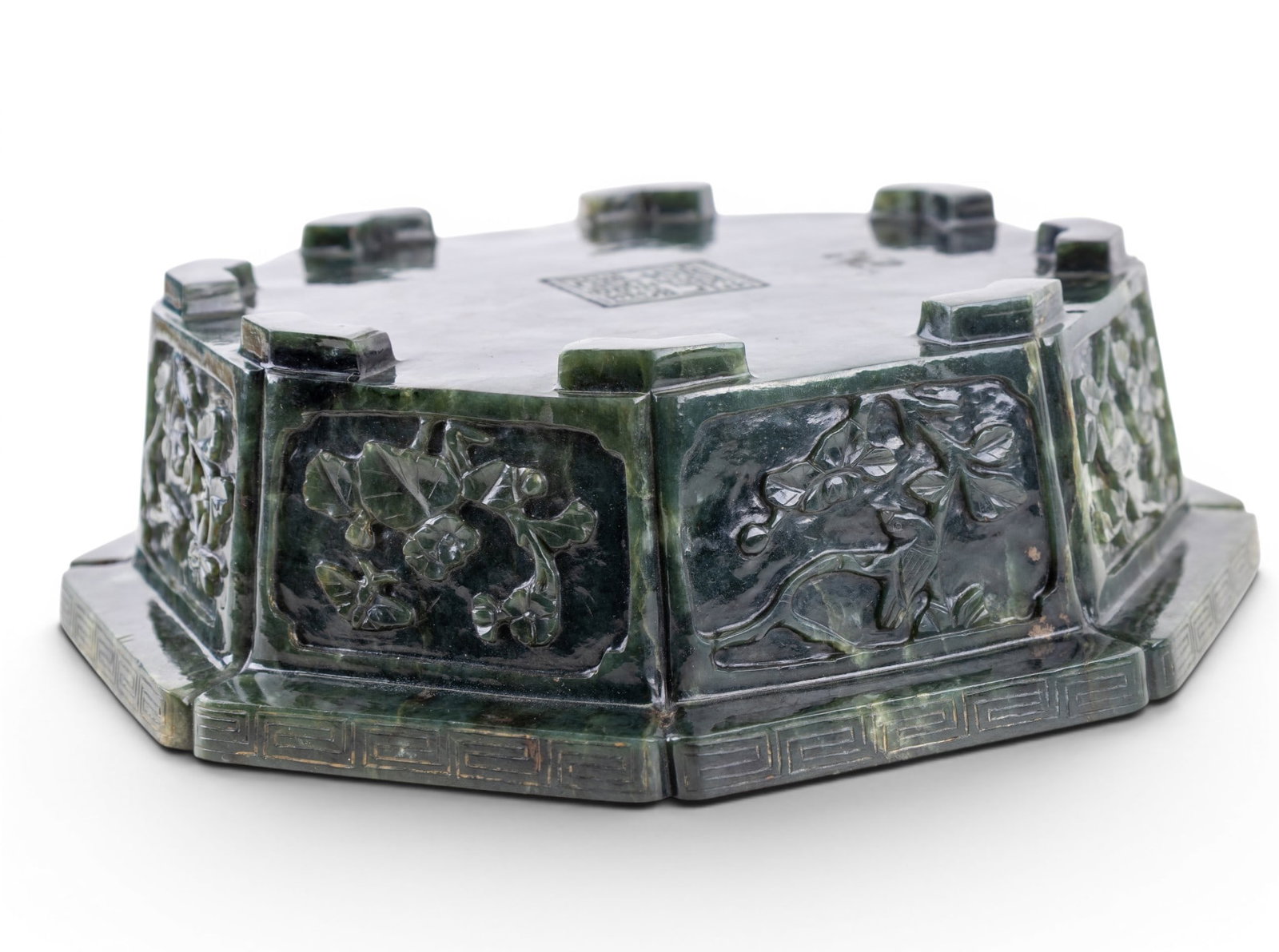 19th C Spinach Green Jade Planter's Pot - 7