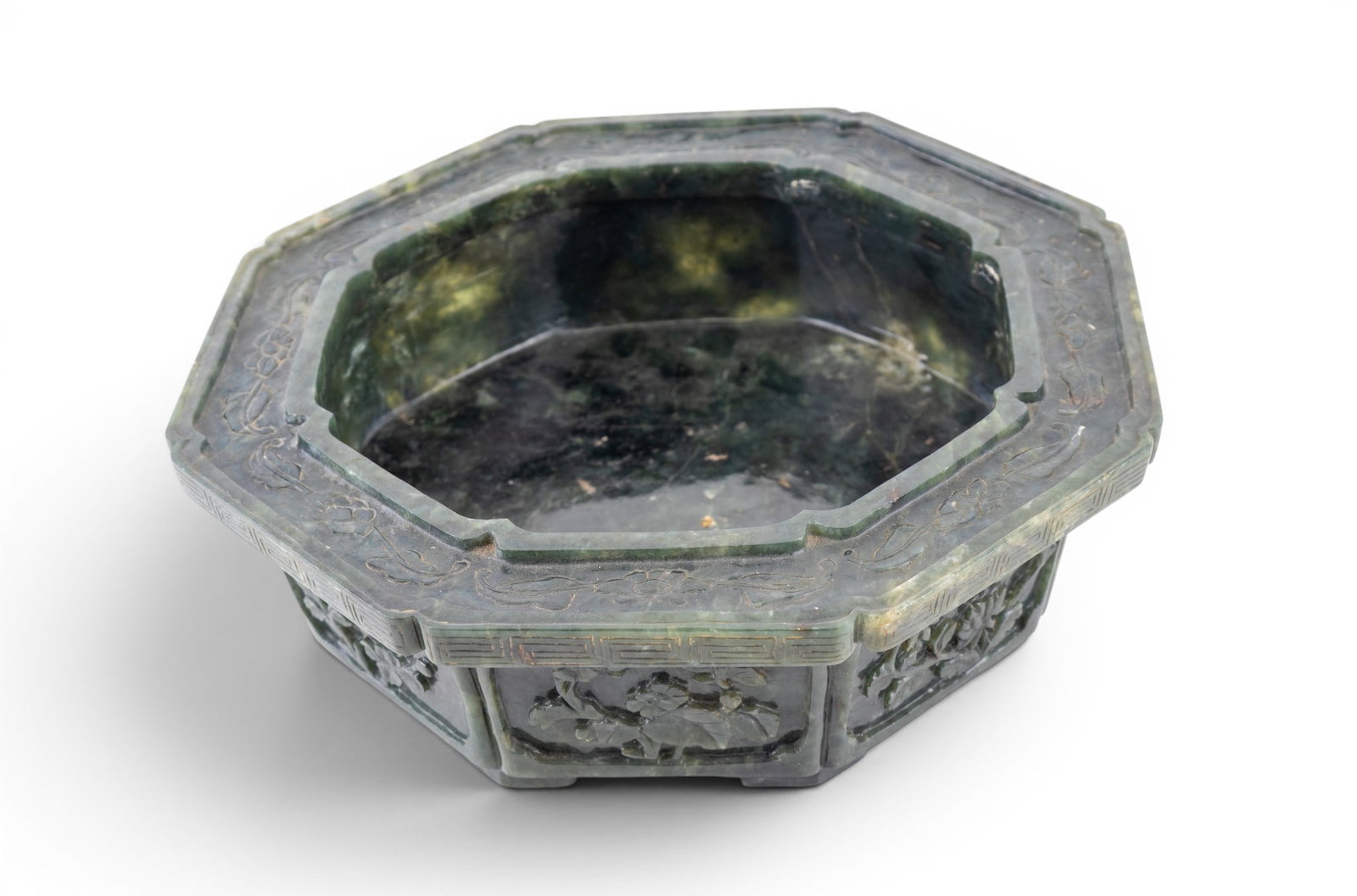 19th C Spinach Green Jade Planter's Pot - 8