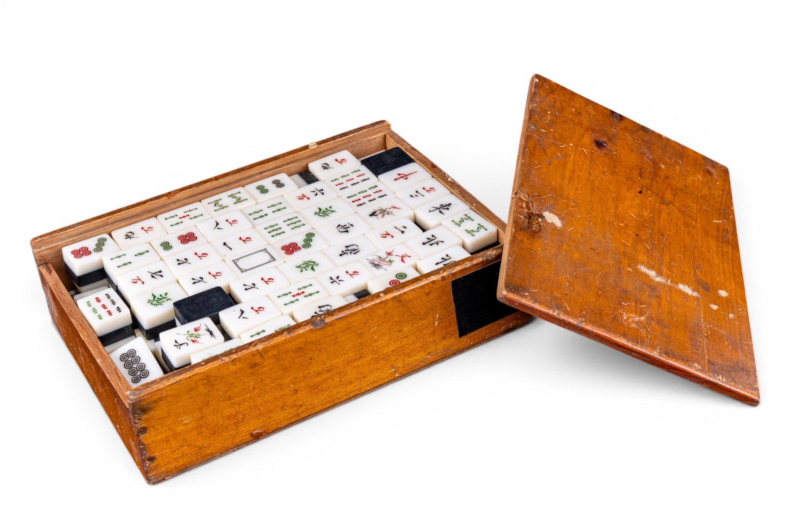 Early Mahjong Tile Set in Wooden Box (1 of 8)