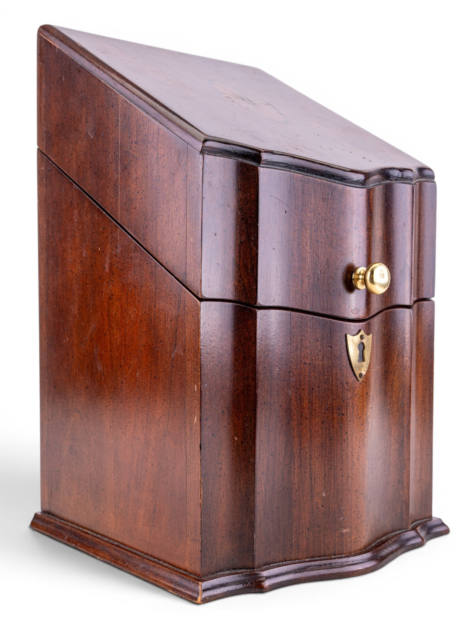 English Wood Inlay Knife Box Attr. Williamsburg (1 of 11)