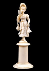 Victorian Carved Figure of Beauty on Pedestal