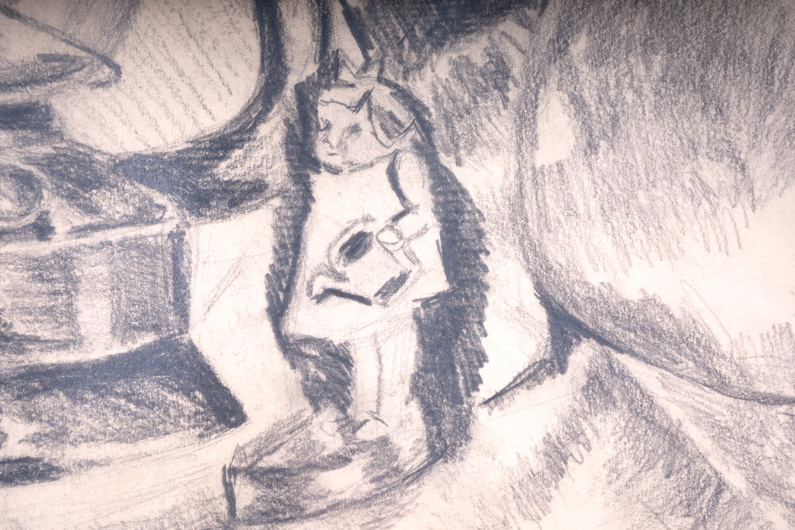 Impressionist Graphite Drawing, Signed - 4