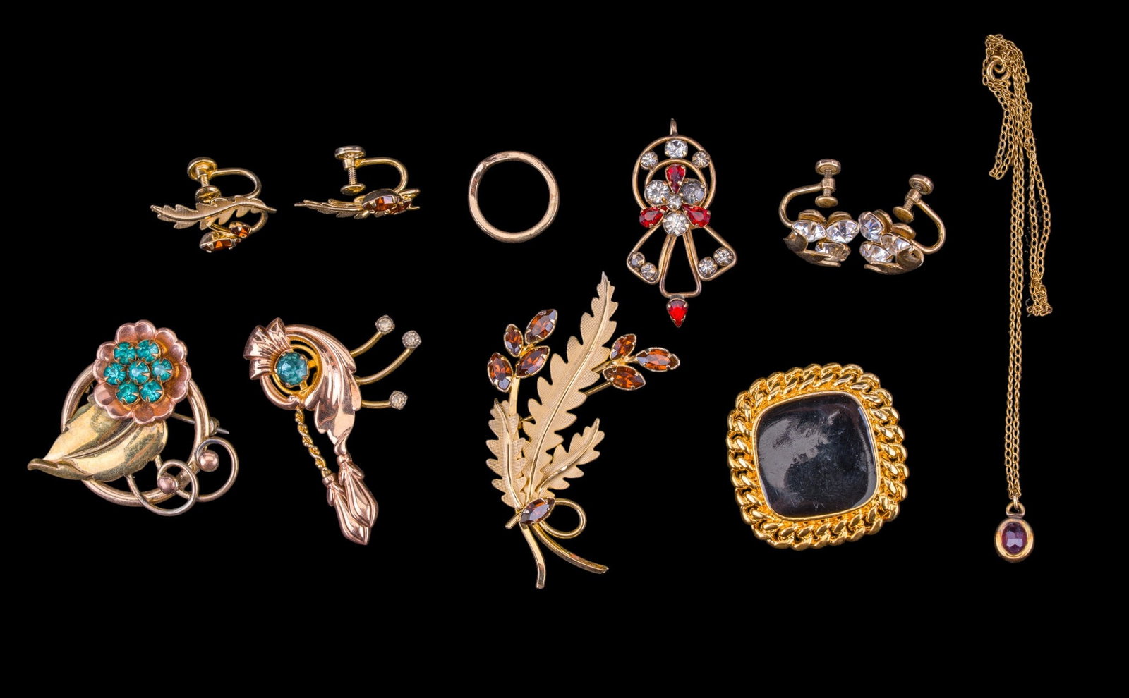 Gold Filled Pins, Brooches, Screwback Earrings (1 of 17)