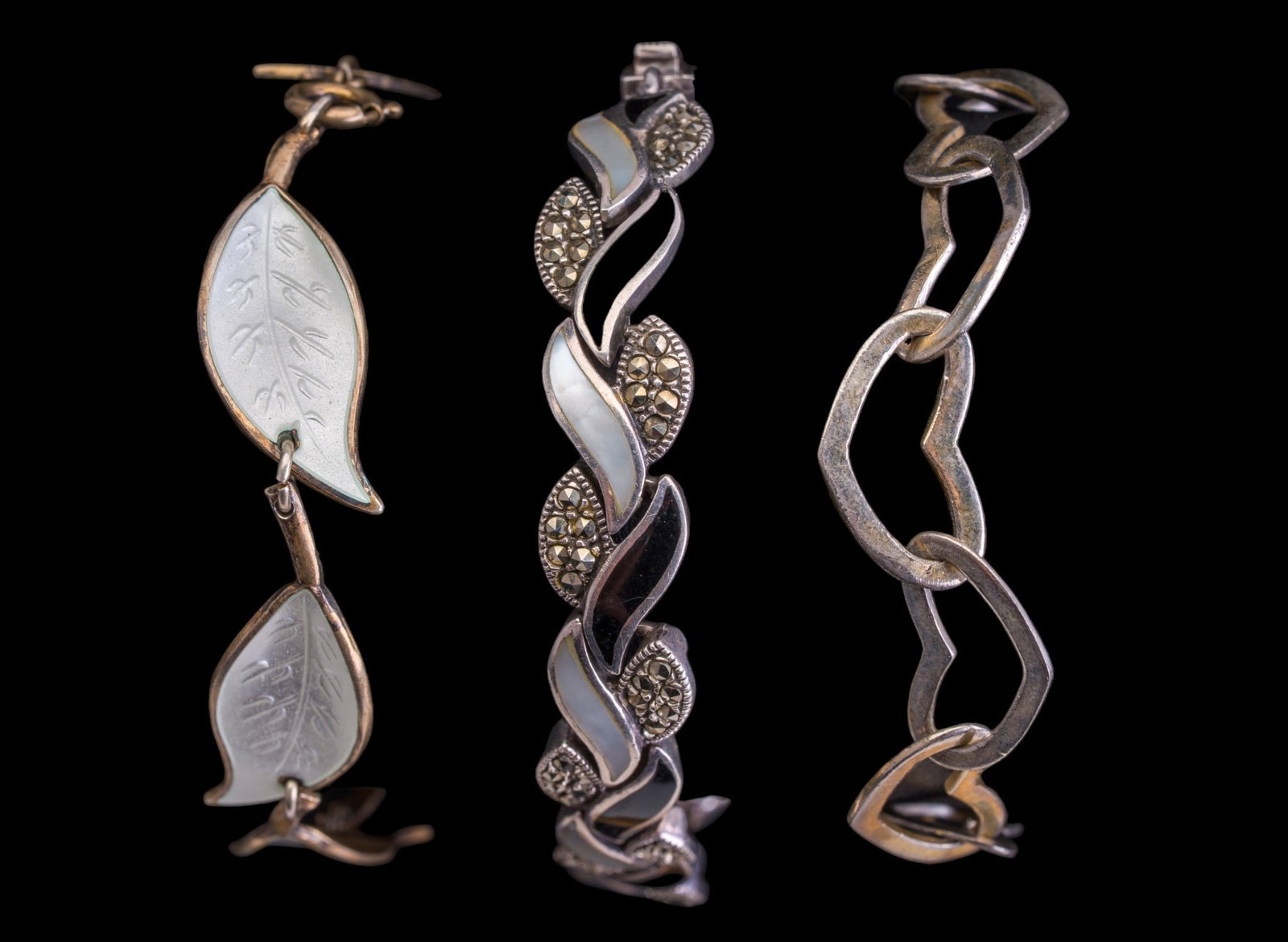 3 Sterling Silver Bracelets - 3