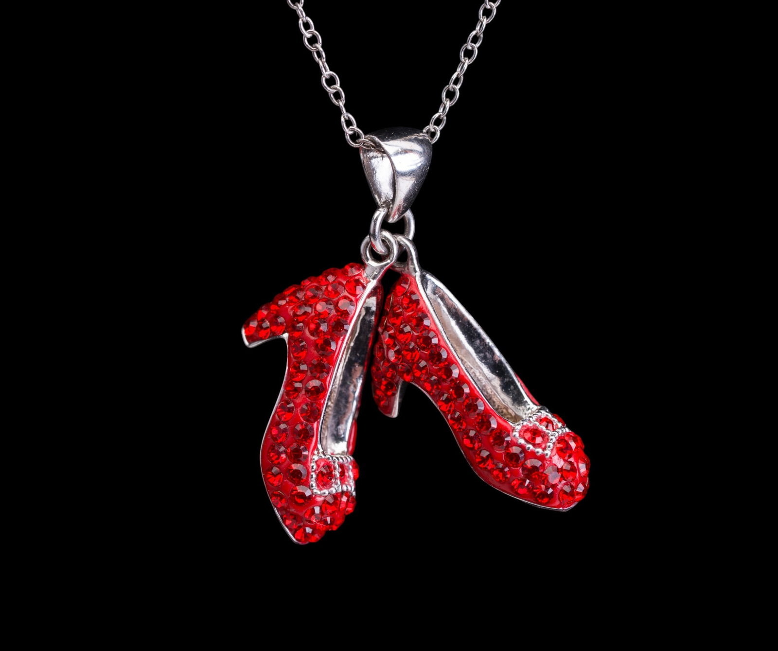 Sterling Silver Ruby Slipper Necklace - 2