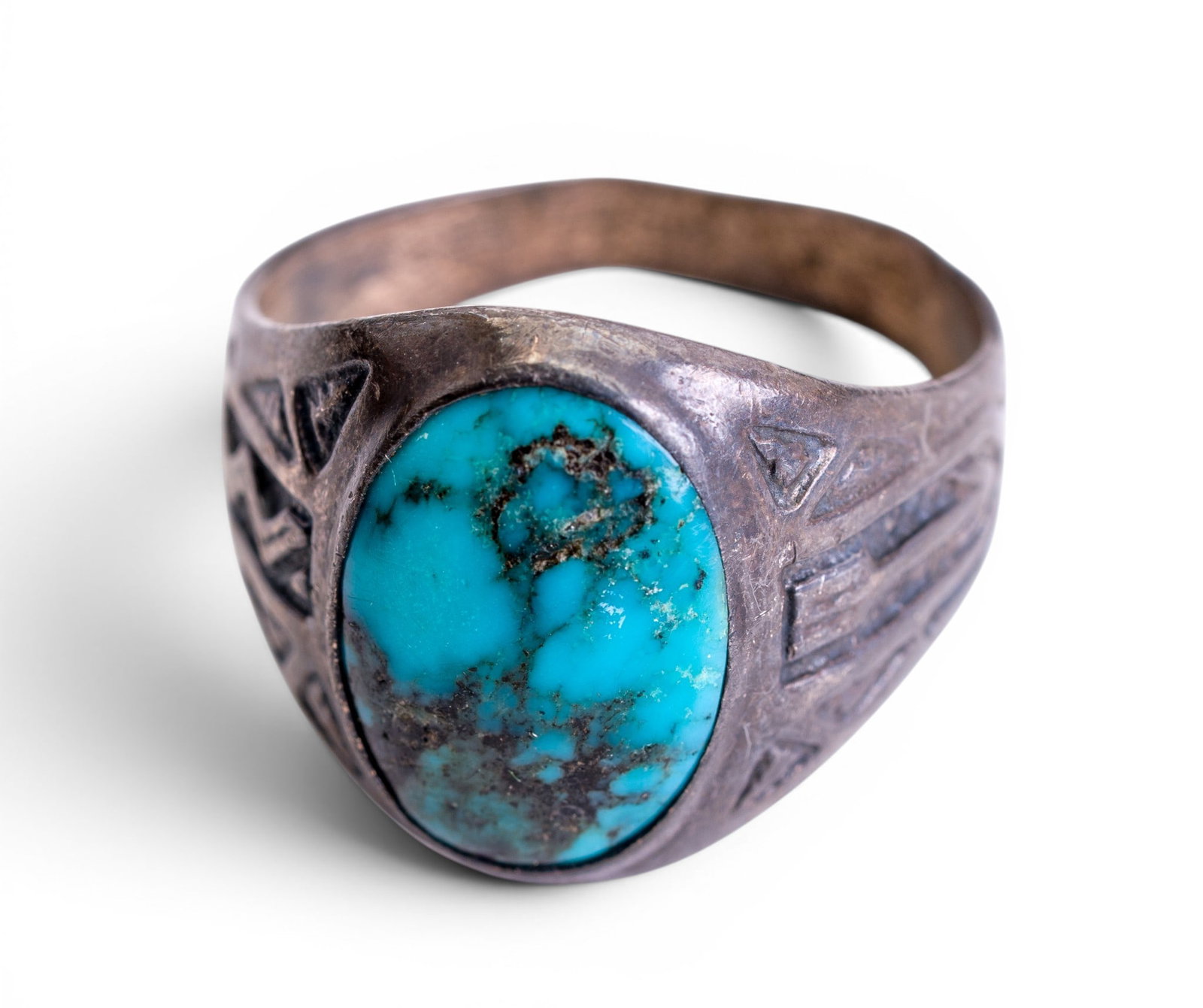 Turquoise Native Am. Men's Ring - 2