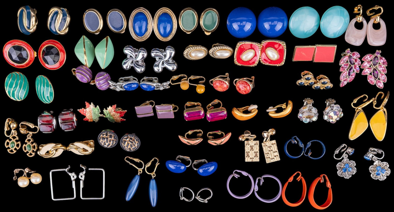 Costume Jewelry Clip & Screwback Earrings (40) (1 of 5)