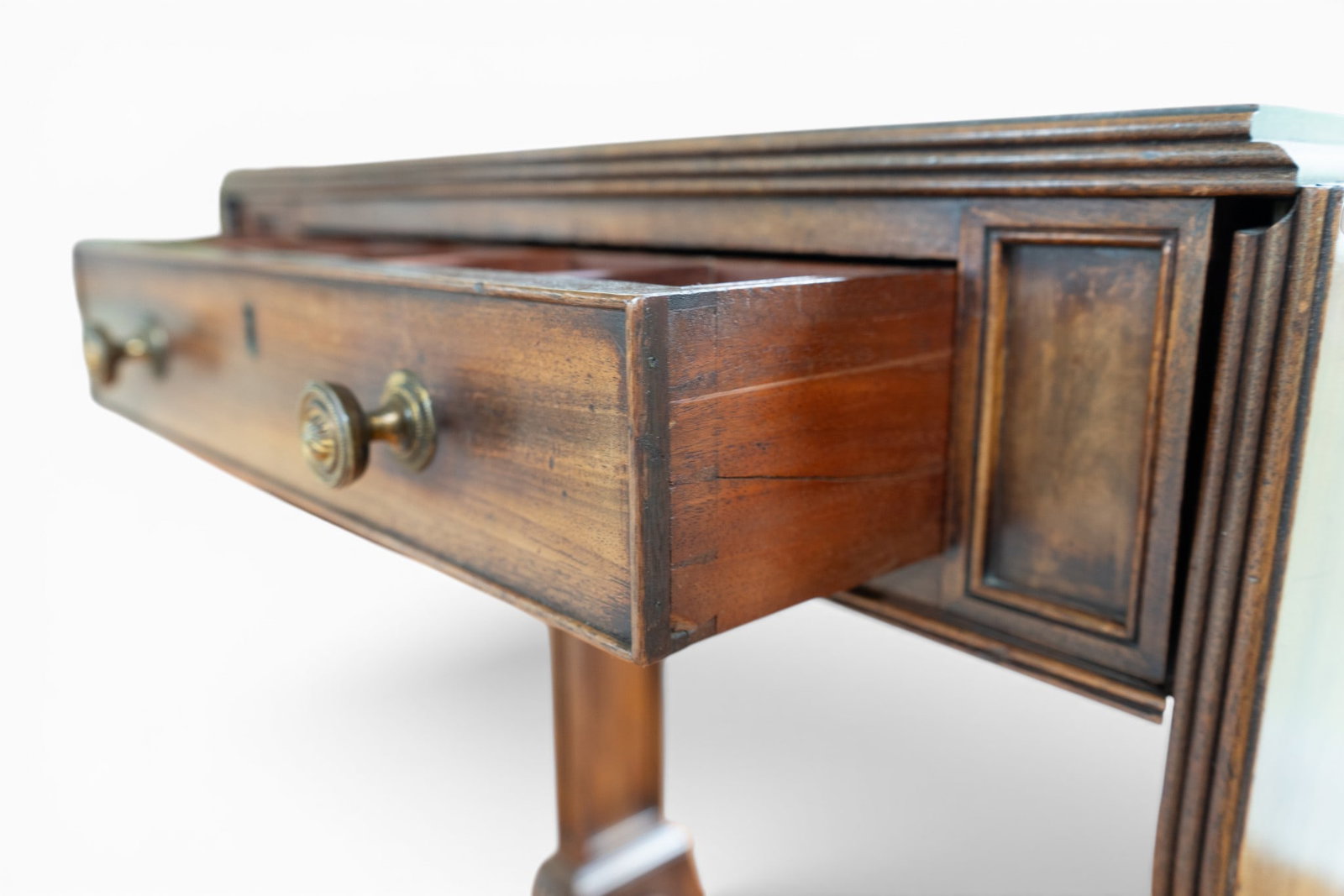 Antique Regency Work Table w/ Drop Leaf - 7