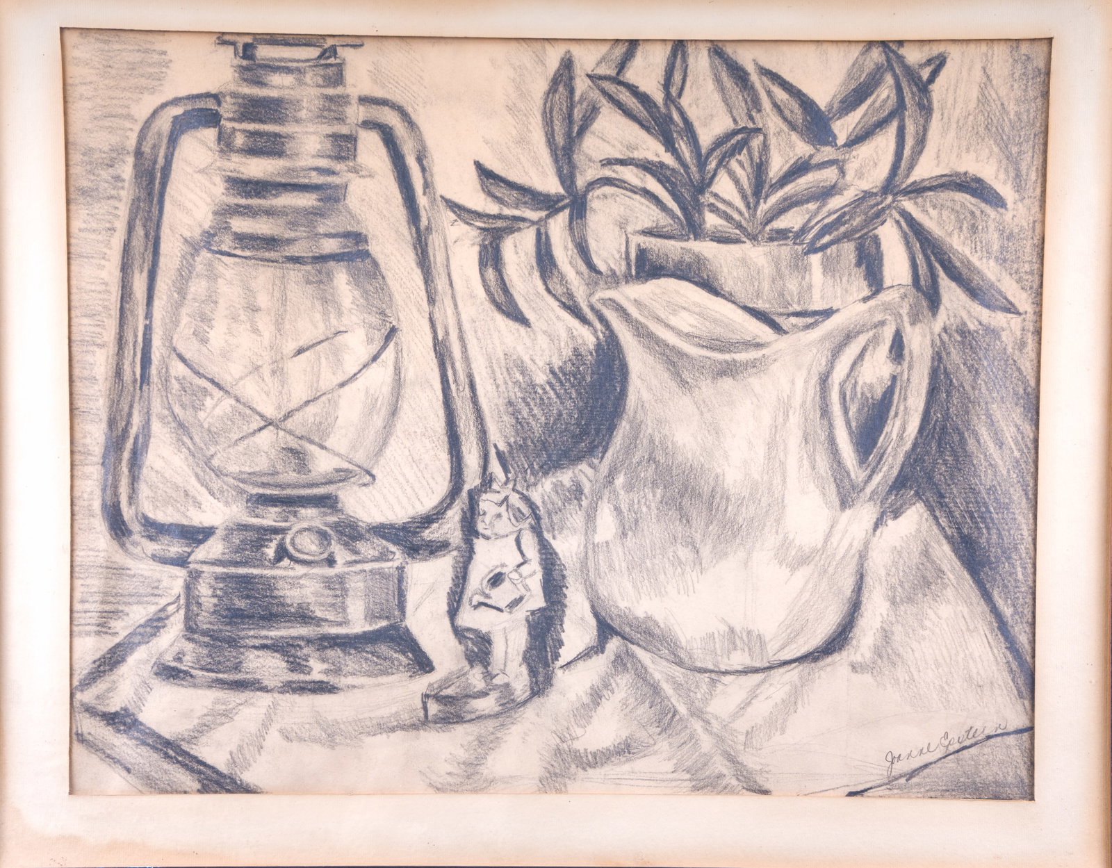 Impressionist Graphite Drawing, Signed - 2